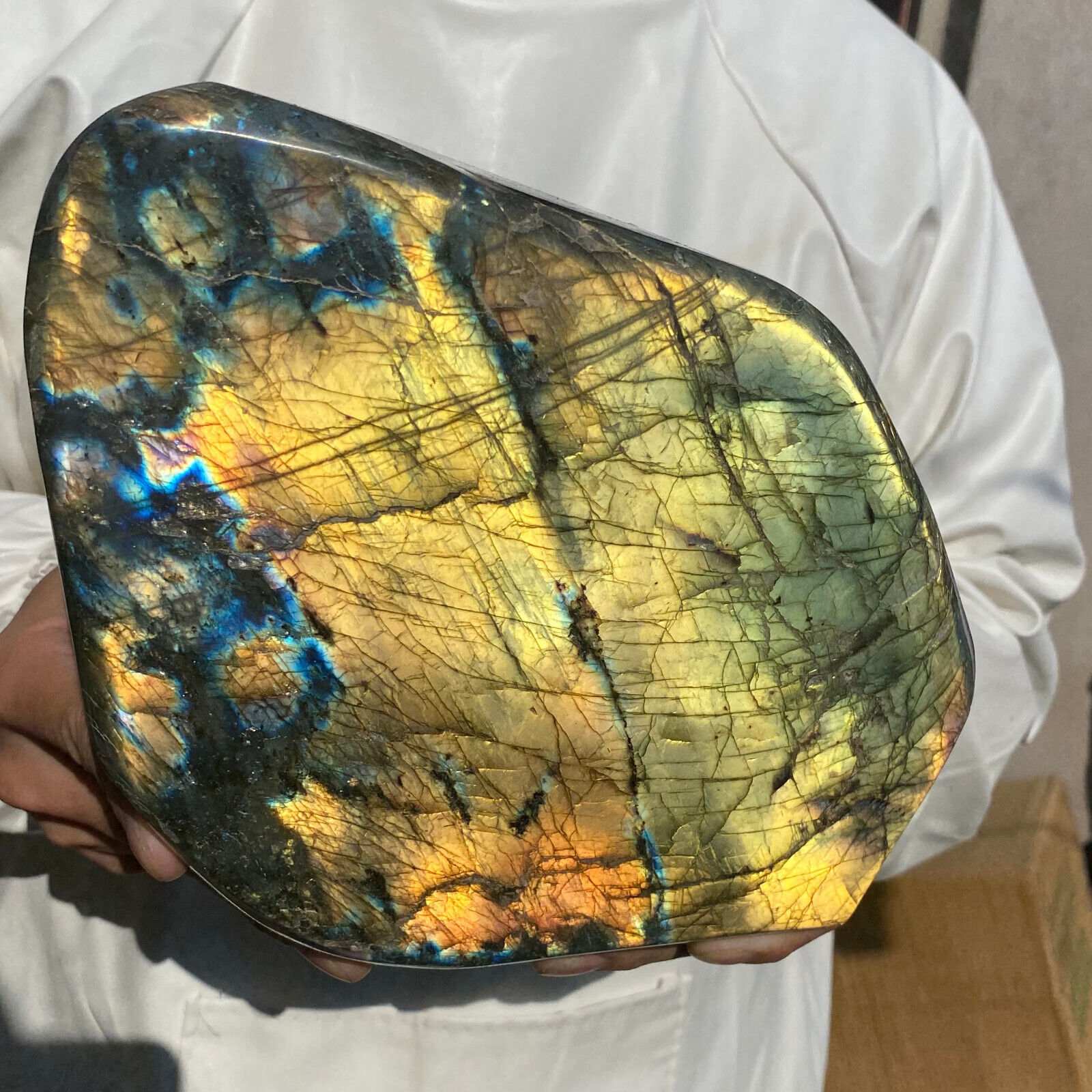 12lb Large Natural Labradorite Quartz Crystal Display Mineral Specimen Healing