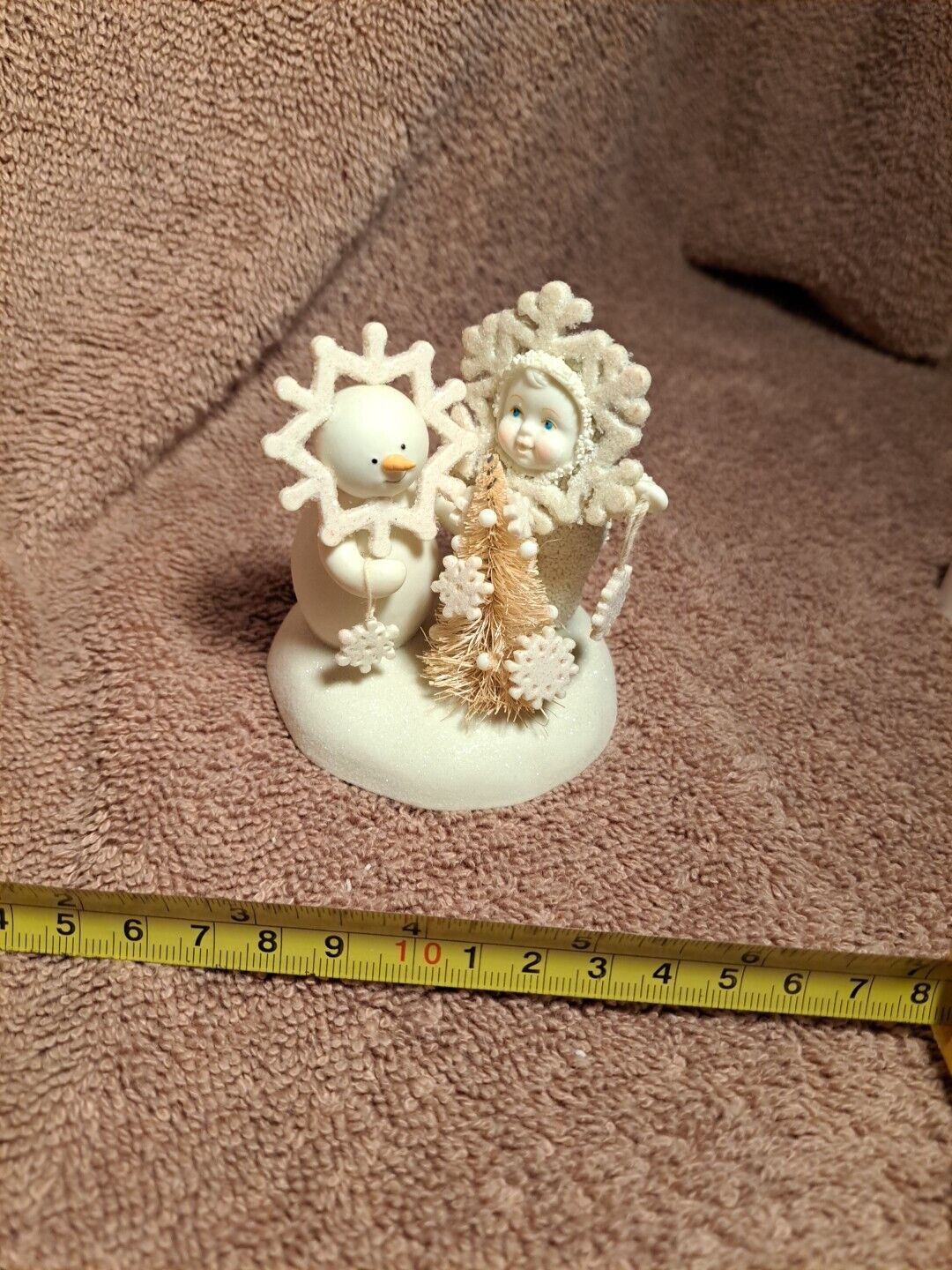 Dept 56 Snowbabies Snowflake Magic Figurine Snowman Gold Christmas Tree No Box