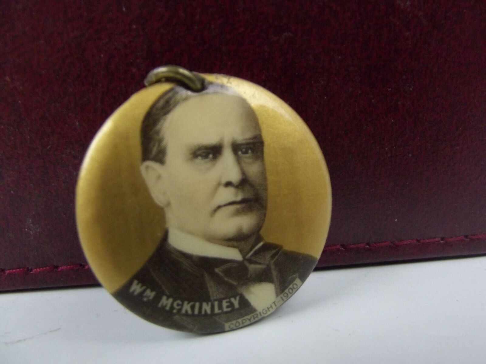 Antique Political Button W M McKinley 1897-1901 25th President Assassinated VTG