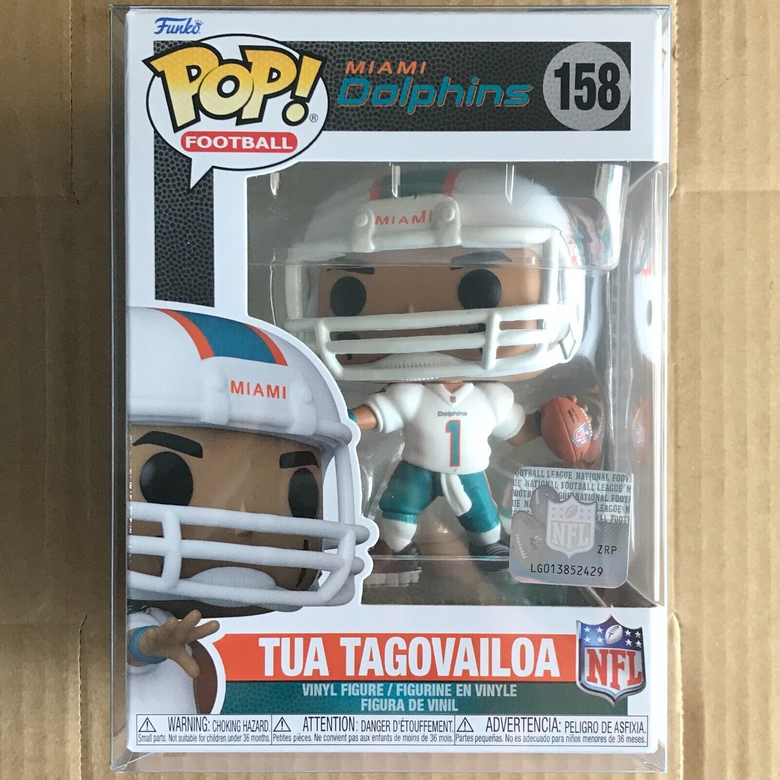 Funko Pop Tua Tagovailoa #158, Miami Dolphins, Away Jersey, Football, NFL