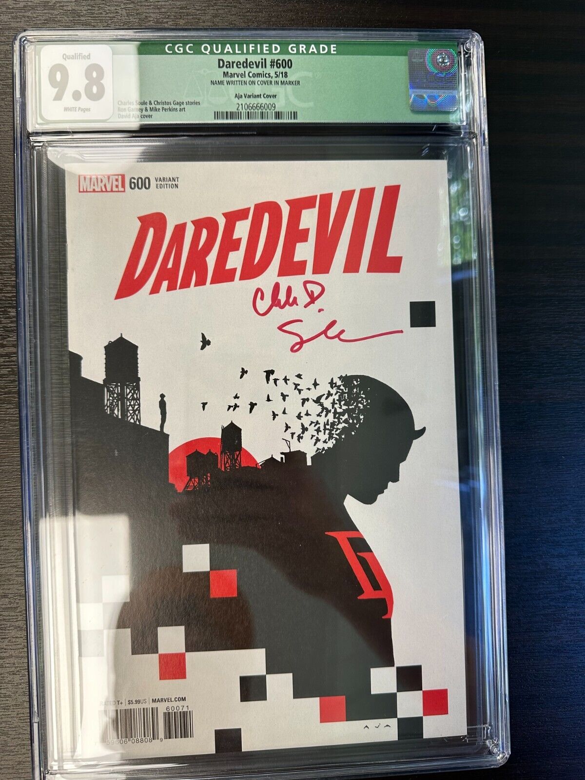 Daredevil #600 CGC 9.8 Variant 1:25 David Aja Cover 2018 Marvel Comic SIGNED