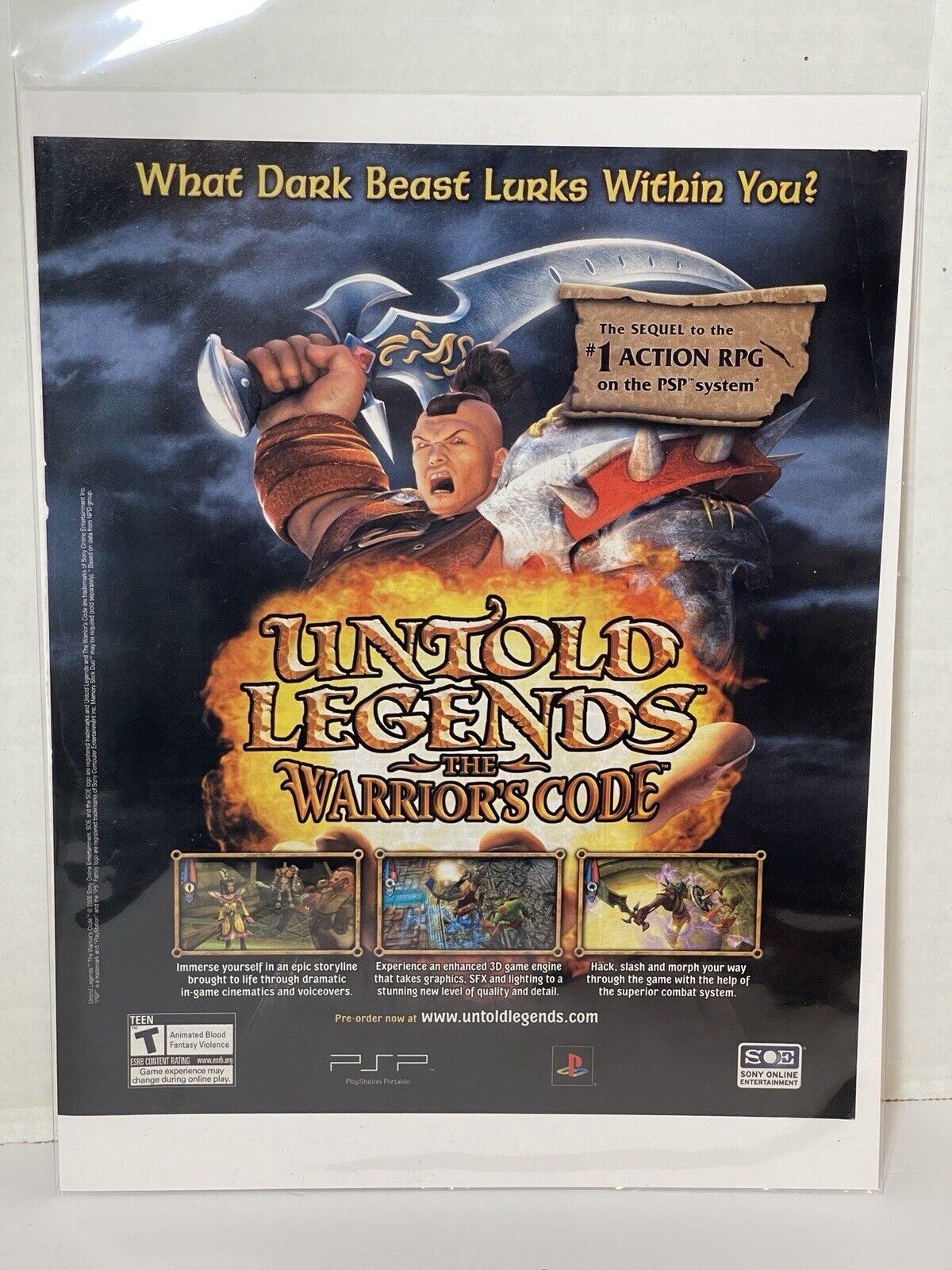 Untold Legends the Warrior's Code - Game Print Ad / Poster Promo Art 2006 B