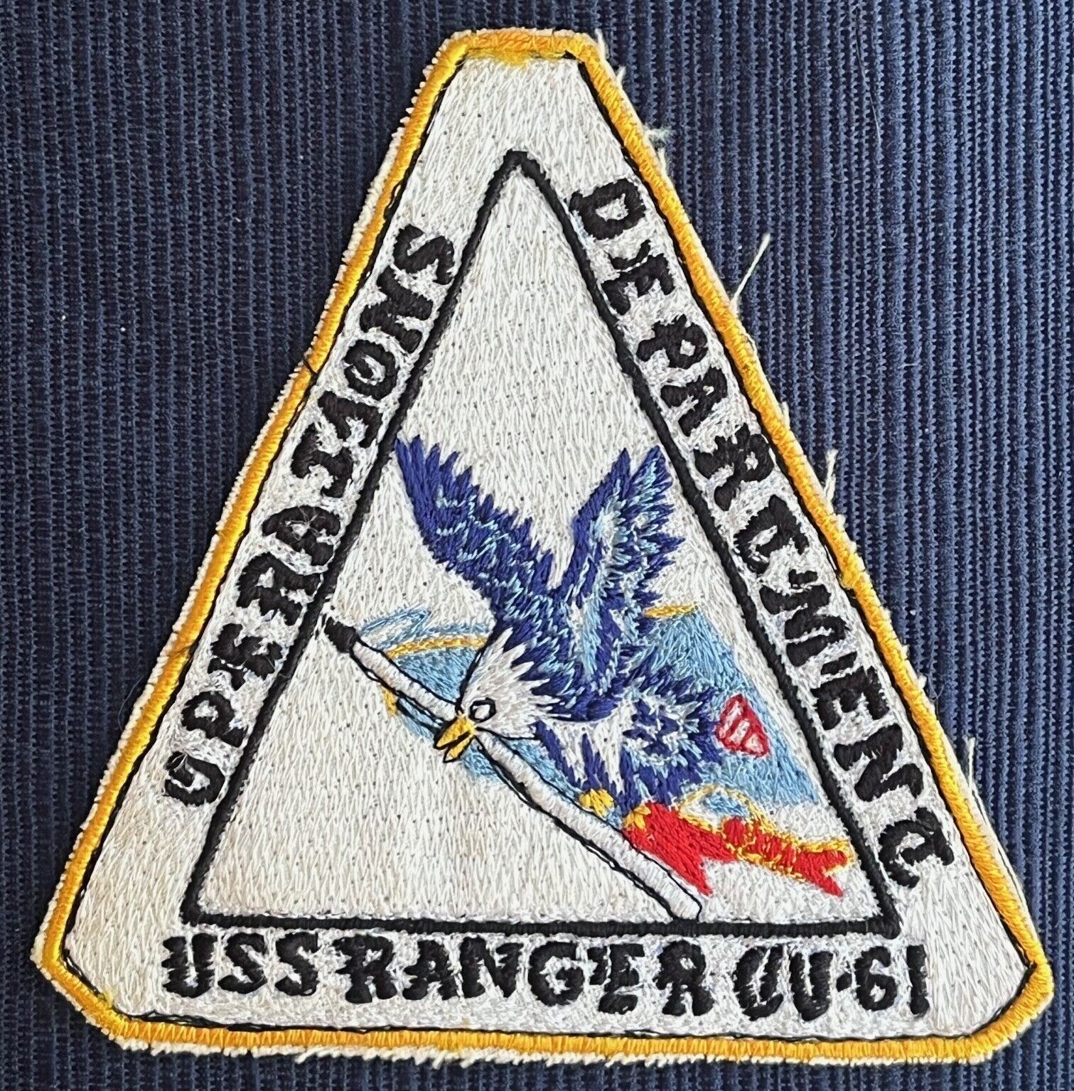 Original US Navy Vietnam War era Operations Department USS Ranger CV-61 Patch
