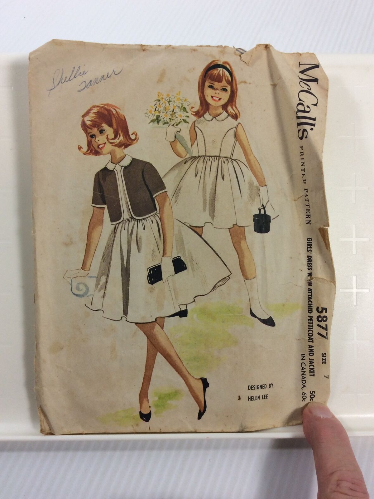 1961 McCalls 5877 VTG Sewing Pattern  Girls Dress Petticoat Jacket Size 7