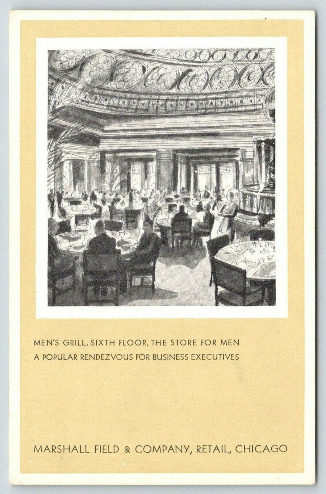Chicago IL~Marshall Field Department Store~Sixth Floor~Men\'s Grill~Artist~1930s