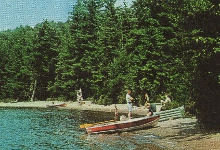 Eagle Bay Browns Pond Campsite Central Adirondack Mountains Chrome Postcard