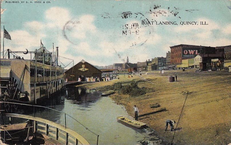  Postcard Boat Landing Quincy IL 