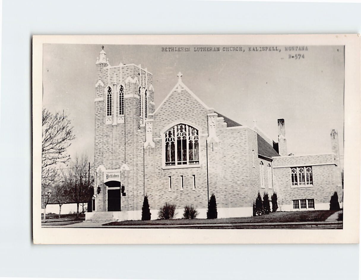 Postcard Bethlehem Lutheran Church Kalispell Montana USA