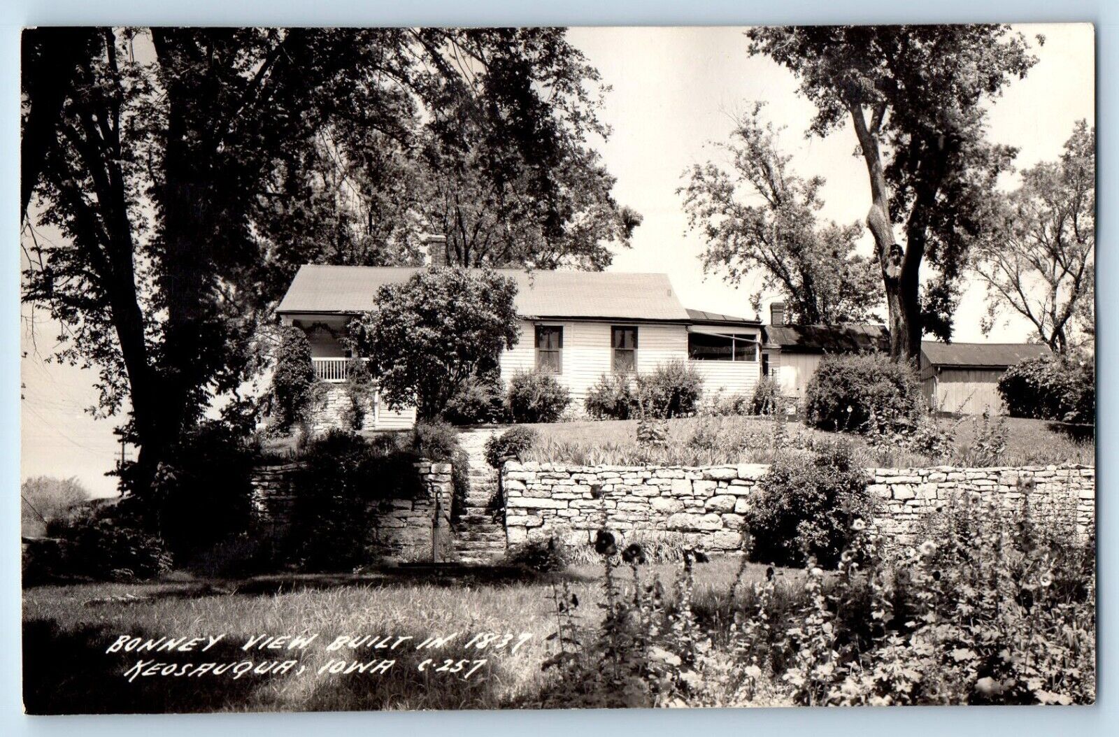 Keosauqua Iowa IA Postcard RPPC Photo Bonney View Built In 1837 Unposted Vintage