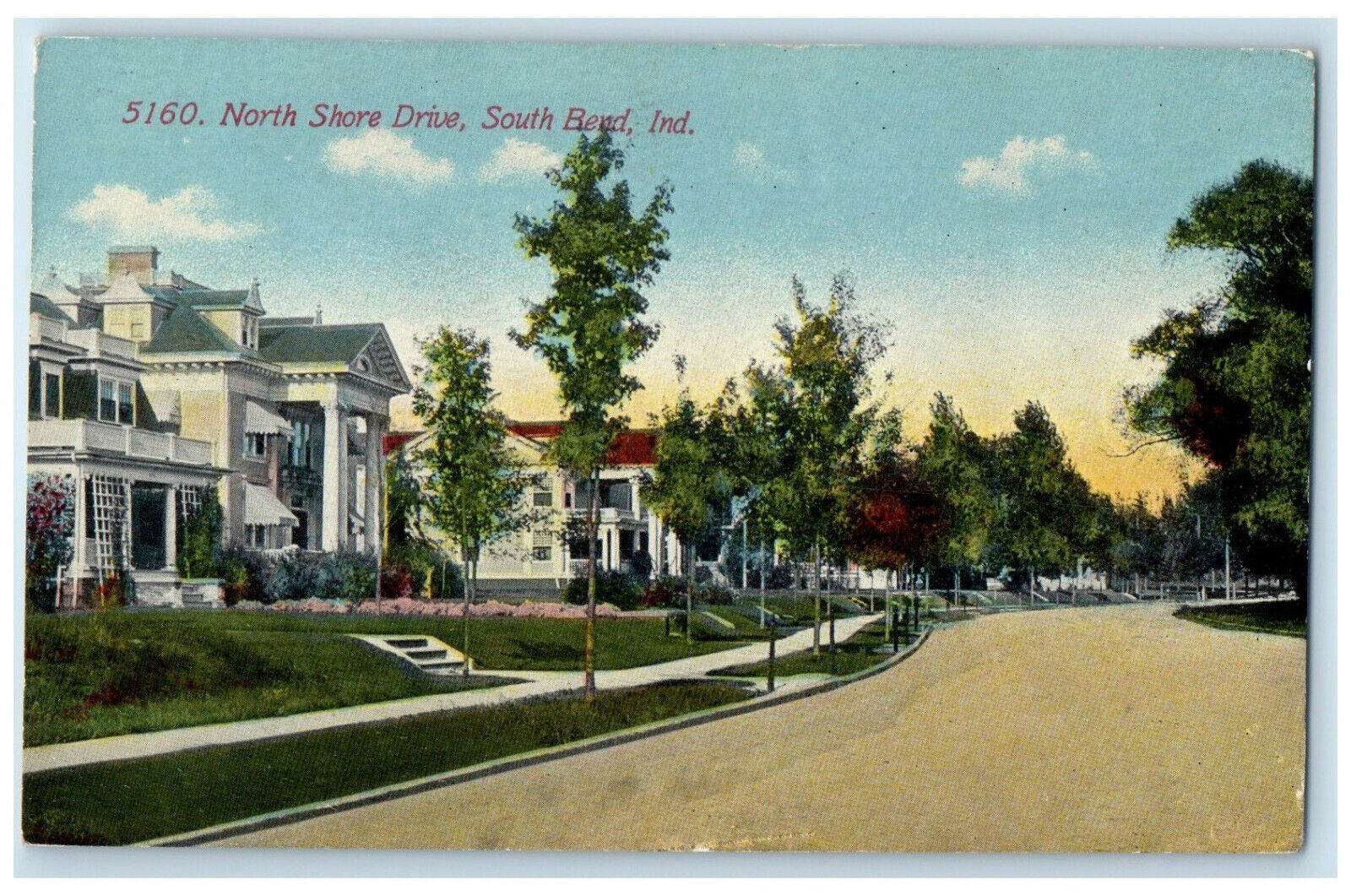 1912 North Shore Drive South Bend Indiana IN Antique Posted Postcard