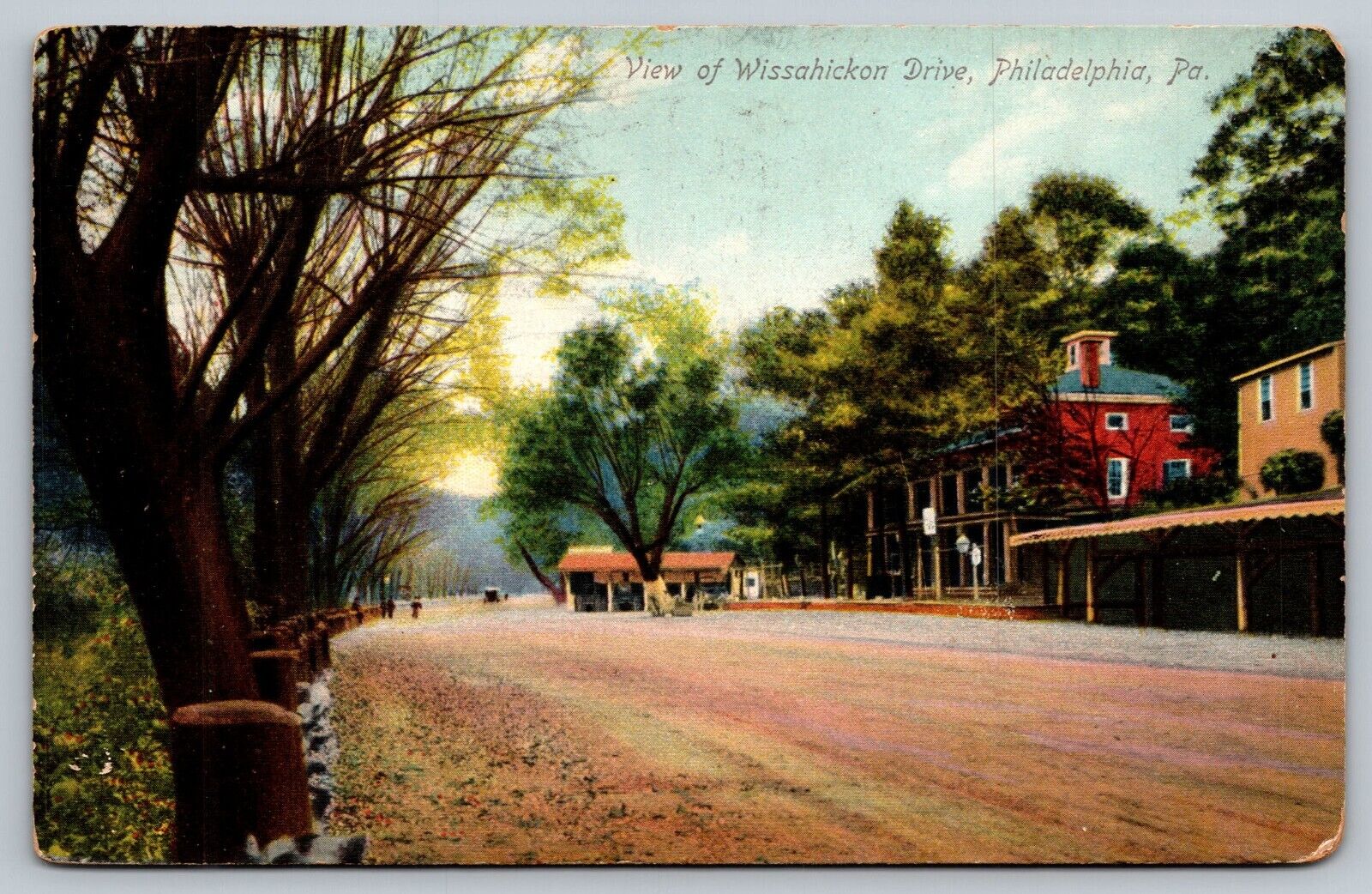 Philadelphia PA View o Wissahicken Drive Vintage Postcard