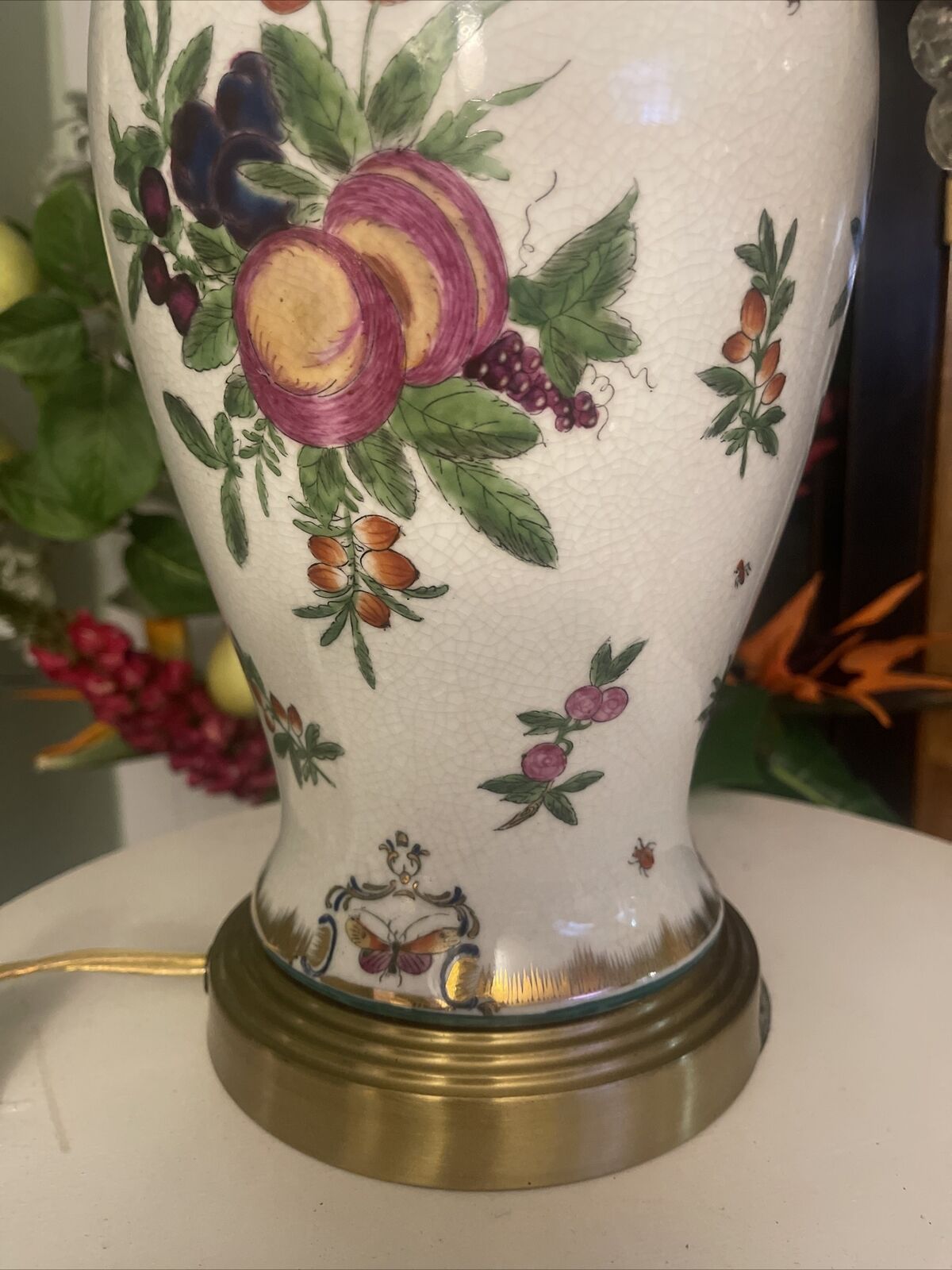 MOTTAHEDEH DUKE OF GLOUCESTER Style Porcelain GINGER JAR Lamp No Shade