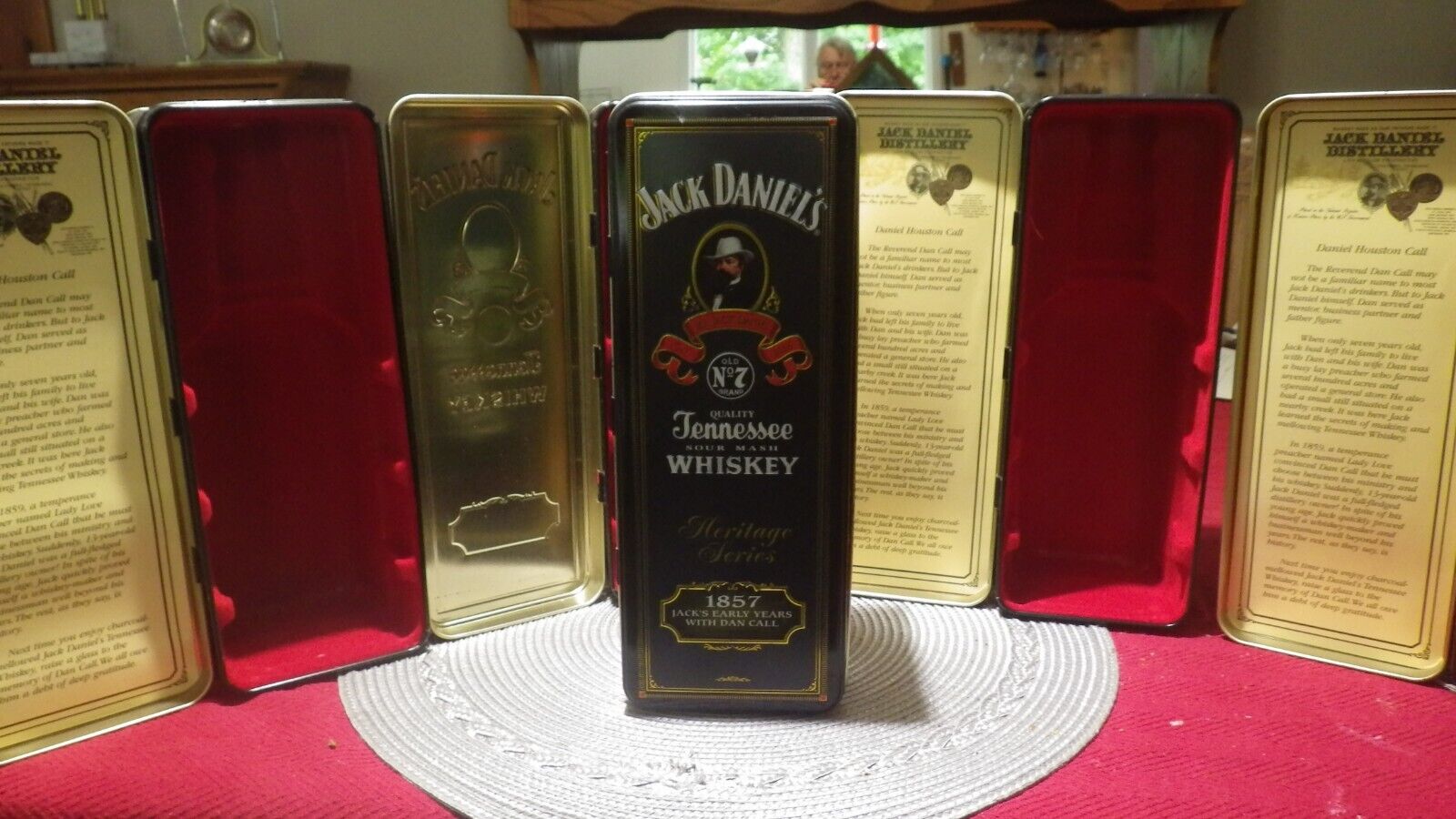 Five Jack Daniels Tennessee Whiskey Old No. 7 Tin Boxes with inserts