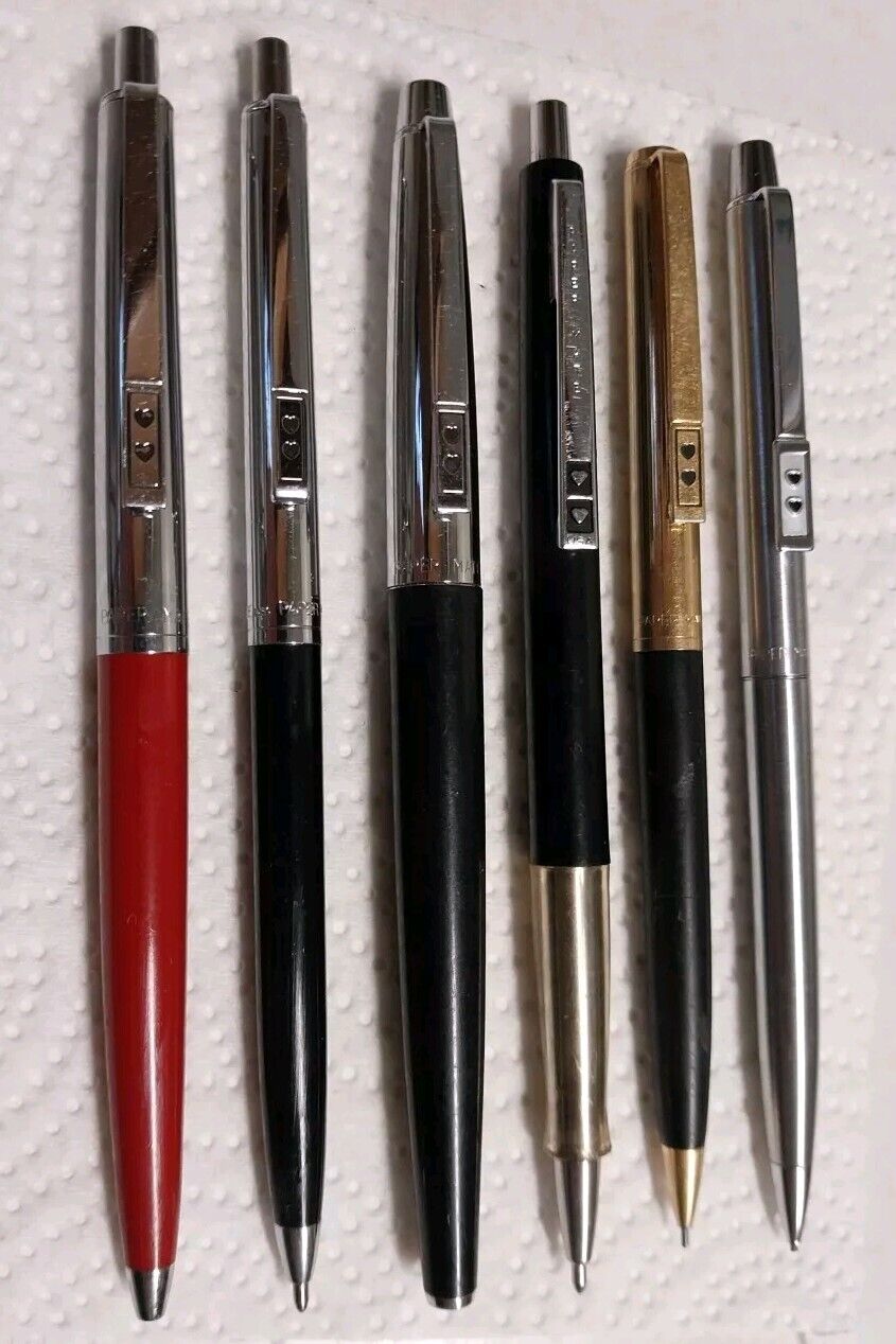 Paper Mate Vintage Double Heart  Ball Point Pens & Pencils Lot of  6