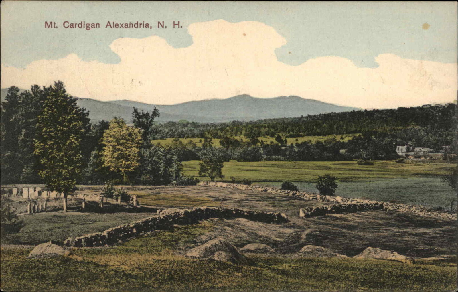 Alexandria New Hampshire NH Mt Cardigan Cemetery 1900s-10s Postcard