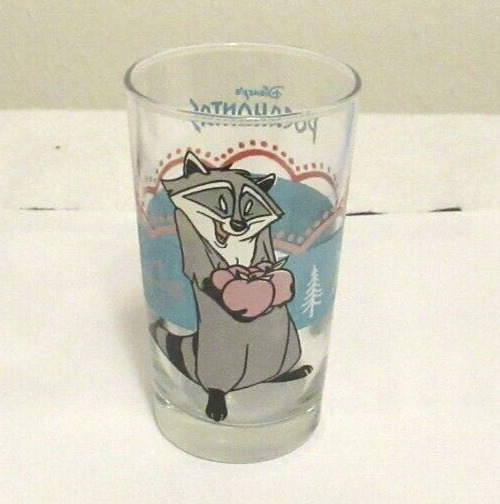 Vintage Disney Racoon Pocahontas Drinking Glass 4.5\