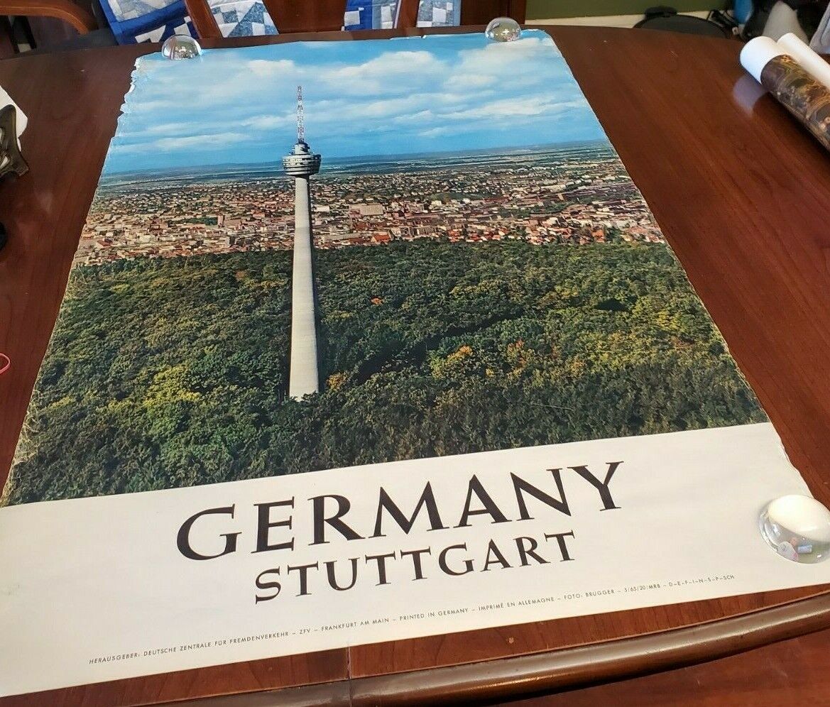 Original Vintage  German Travel Poster  Stuttgart  60s 40\