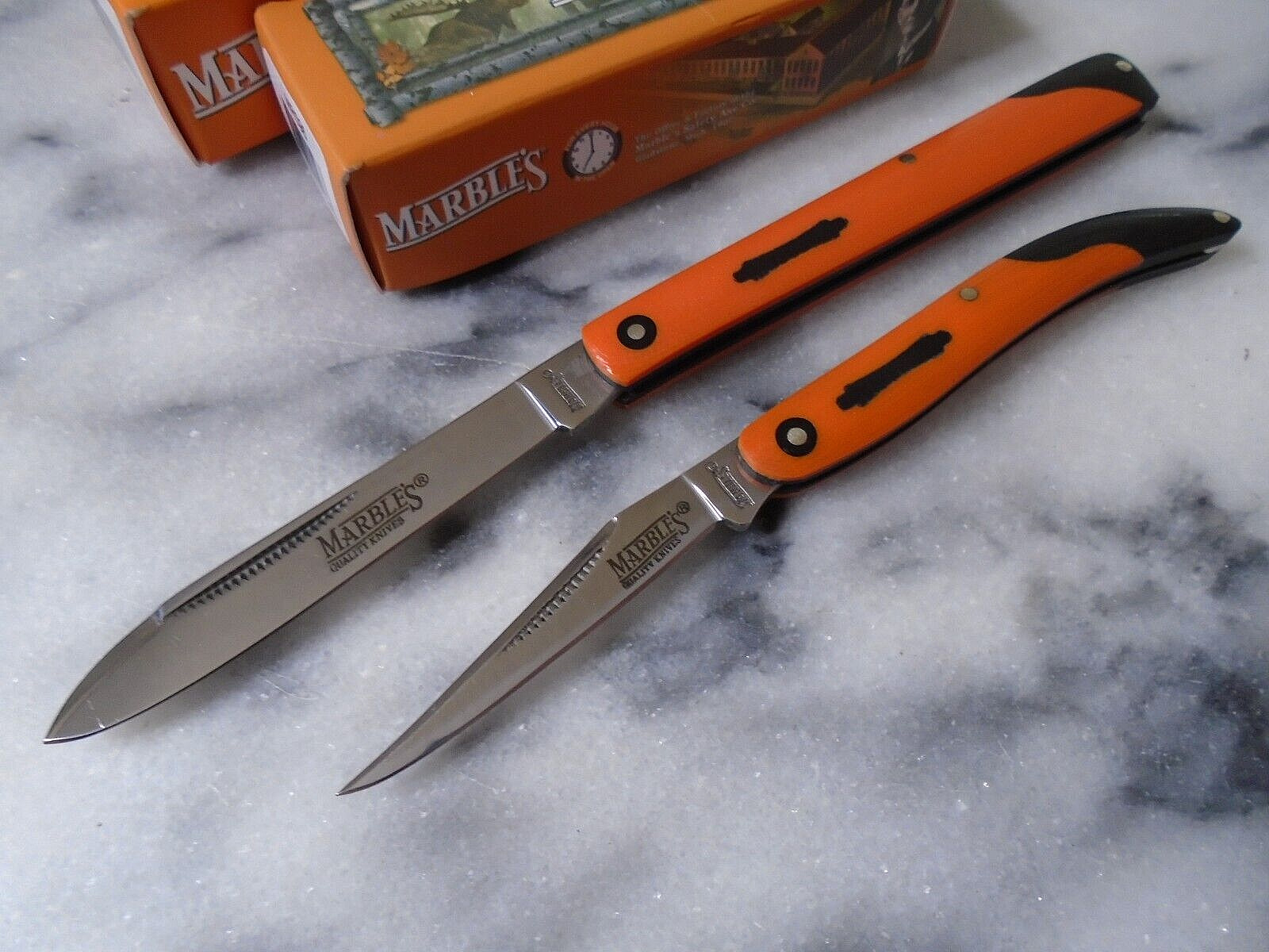 Marbles Toothpick Dr Pocket Knife Set 2 Folding Knives G10 MR594/596 Slipjoints