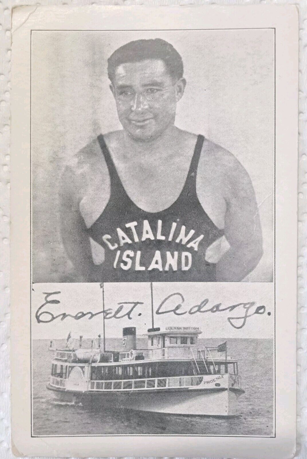 Vintage Postcard,Deep Sea Diver, Everett Adargo, Catalina Island,Ca.