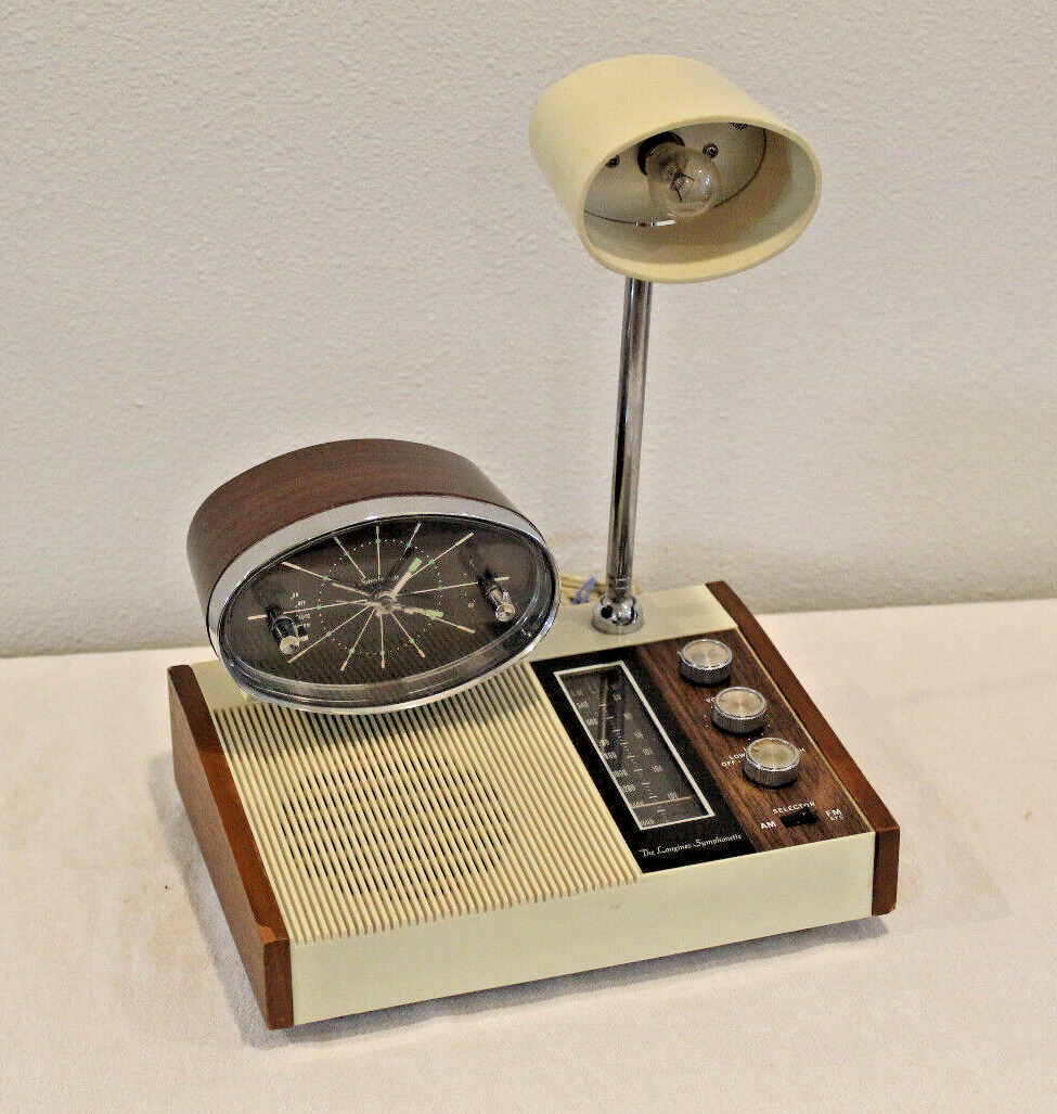 Vintage Longines Symphonette Model LCR 510 - AM FM Clock Lamp - Nice Japan