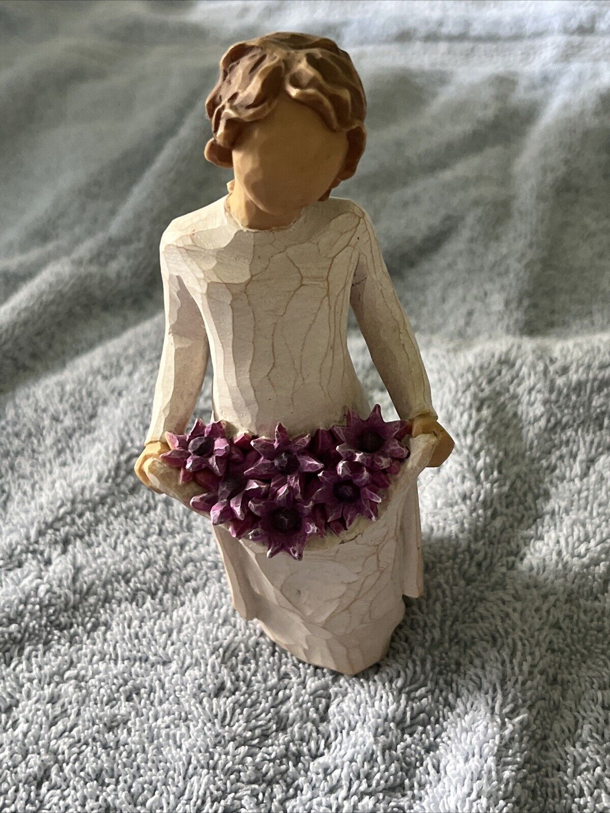 Willow Tree Simple Joys Sculpted Hand-Painted Figure Girl With Flowers 2013