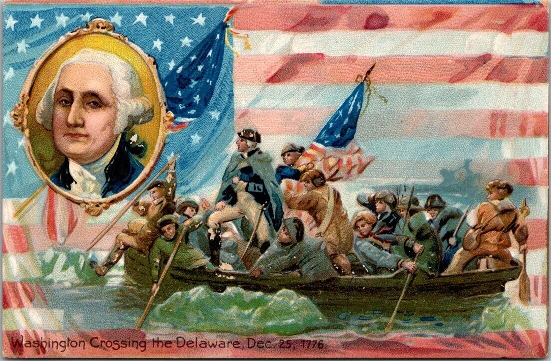 Washington Crosses the Delaware Dec 25 1776 TUCK\'S Vintage Embossed Postcard