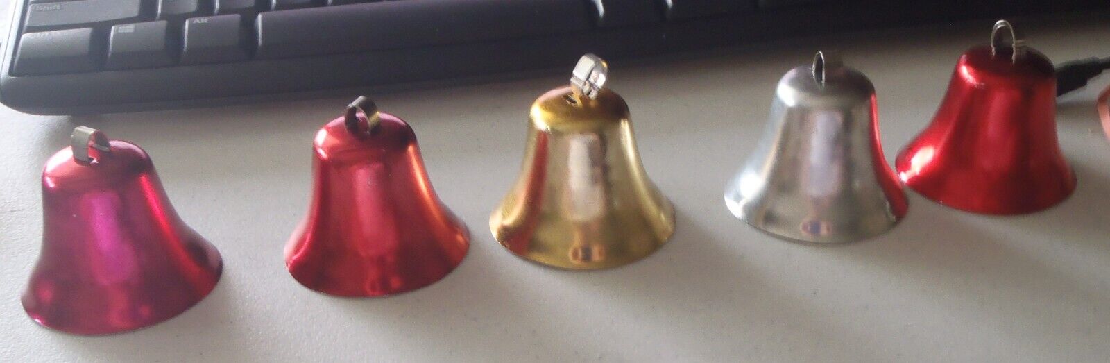 Vintage Aluminum Bells - Set of 5 - 2 inches tall each
