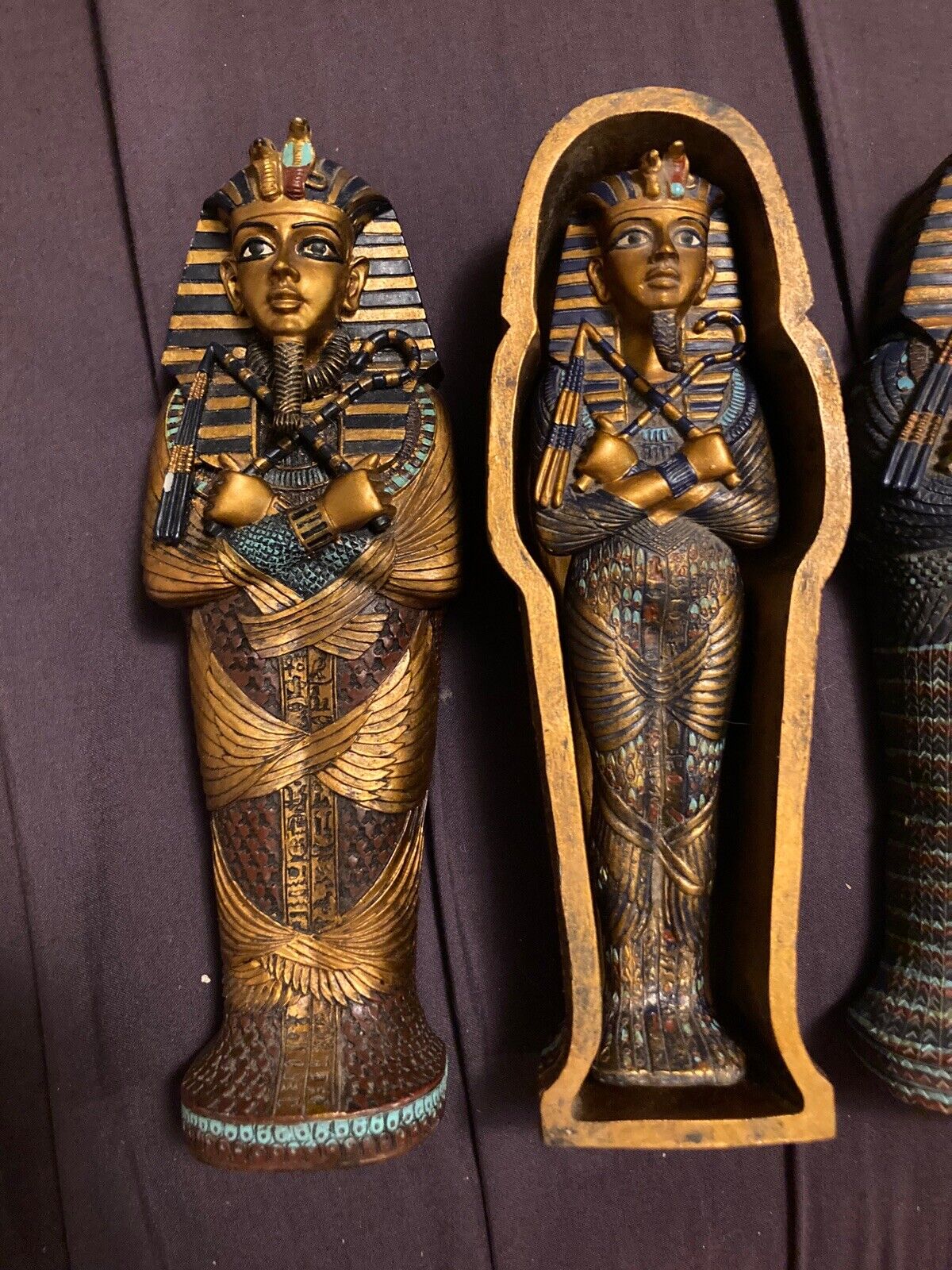 Lot of 4 egyptian sarcophagus