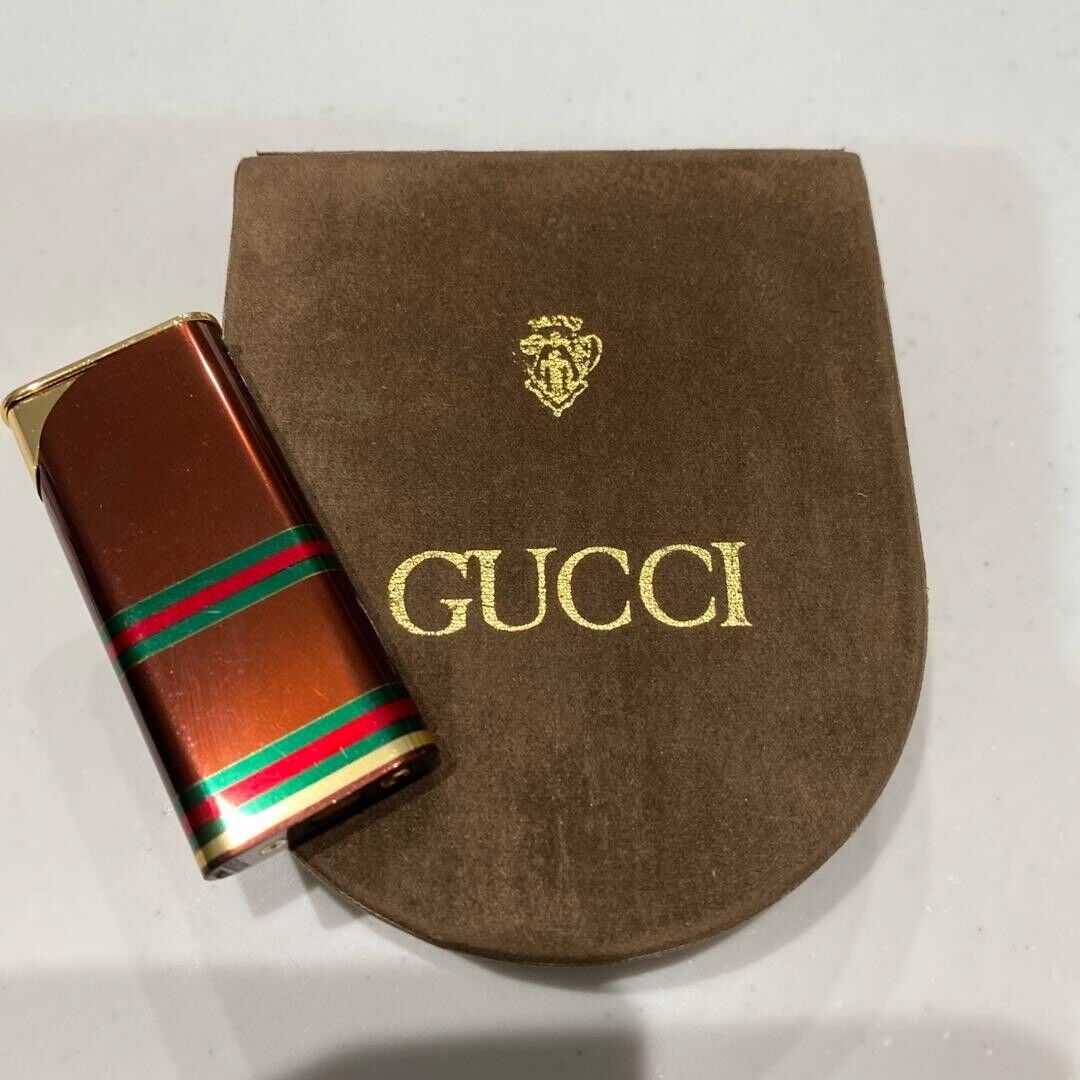 Vintage Gucci Brown Gas Lighter Sherry Line with Box