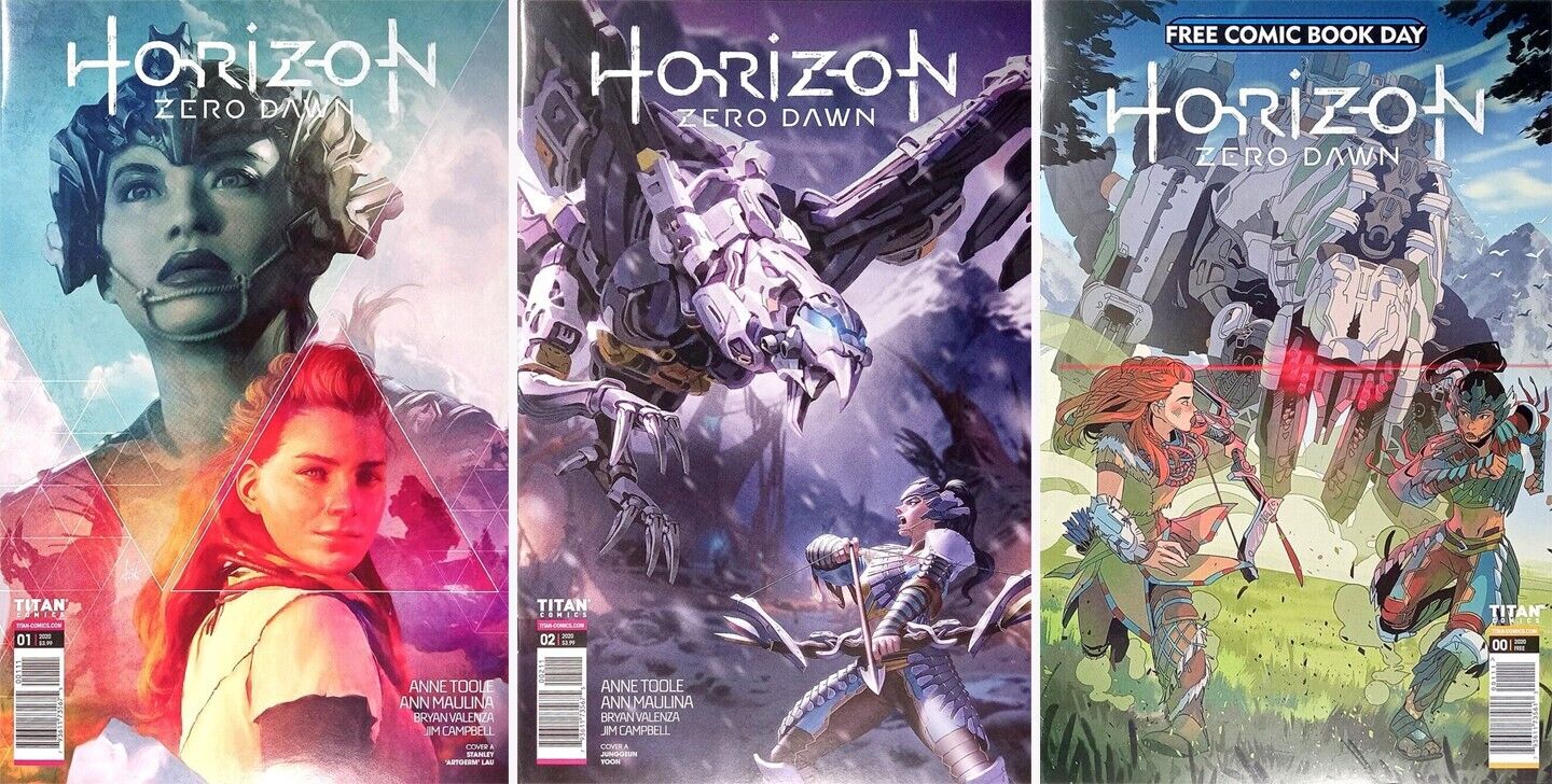 Horizon Zero Dawn #1 (Artgerm CVR), #2, #1 (FCBD) (2020) Titan Comics (Set of 3)