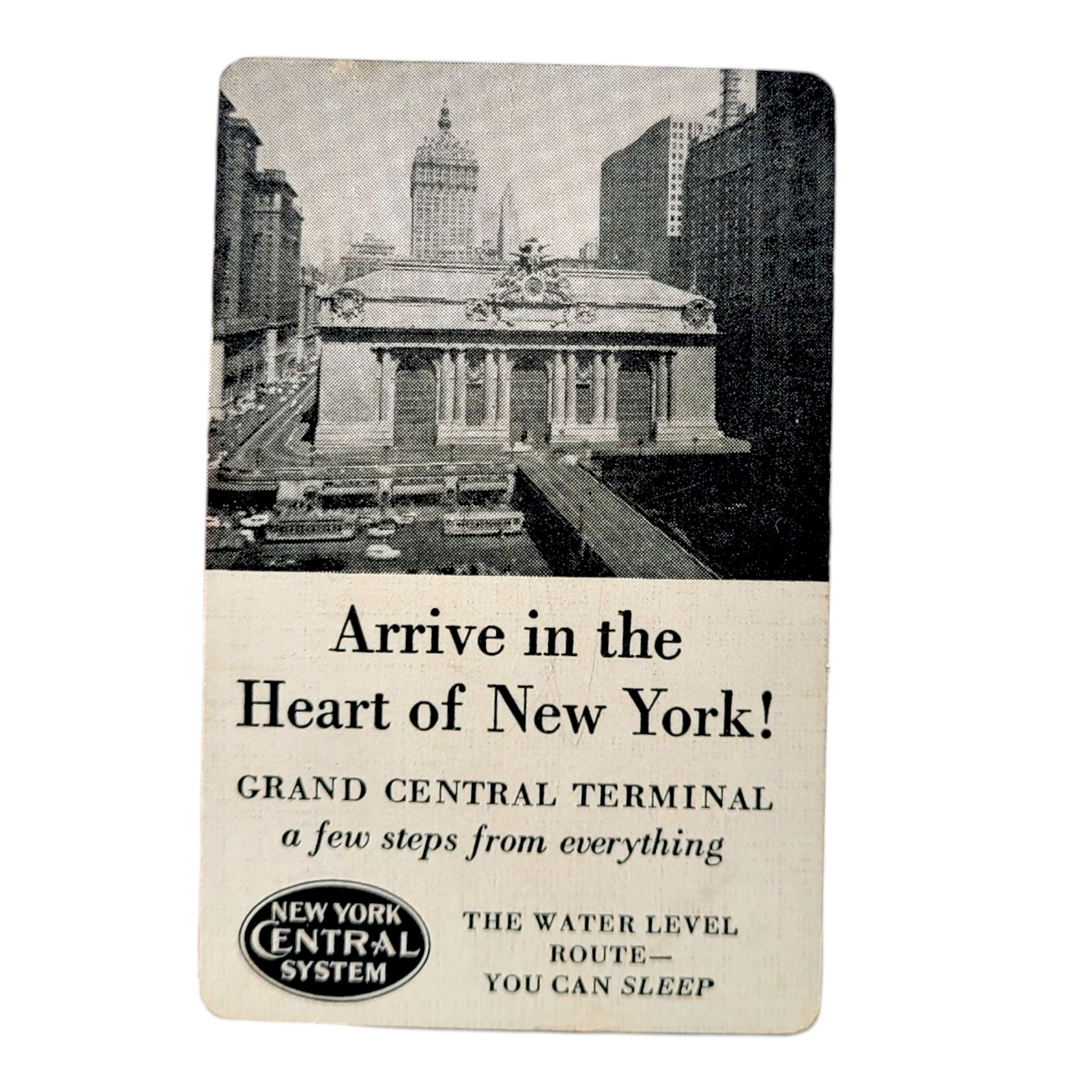 RARE New York Central System Railroad Grand Central Advertising Card Vintage