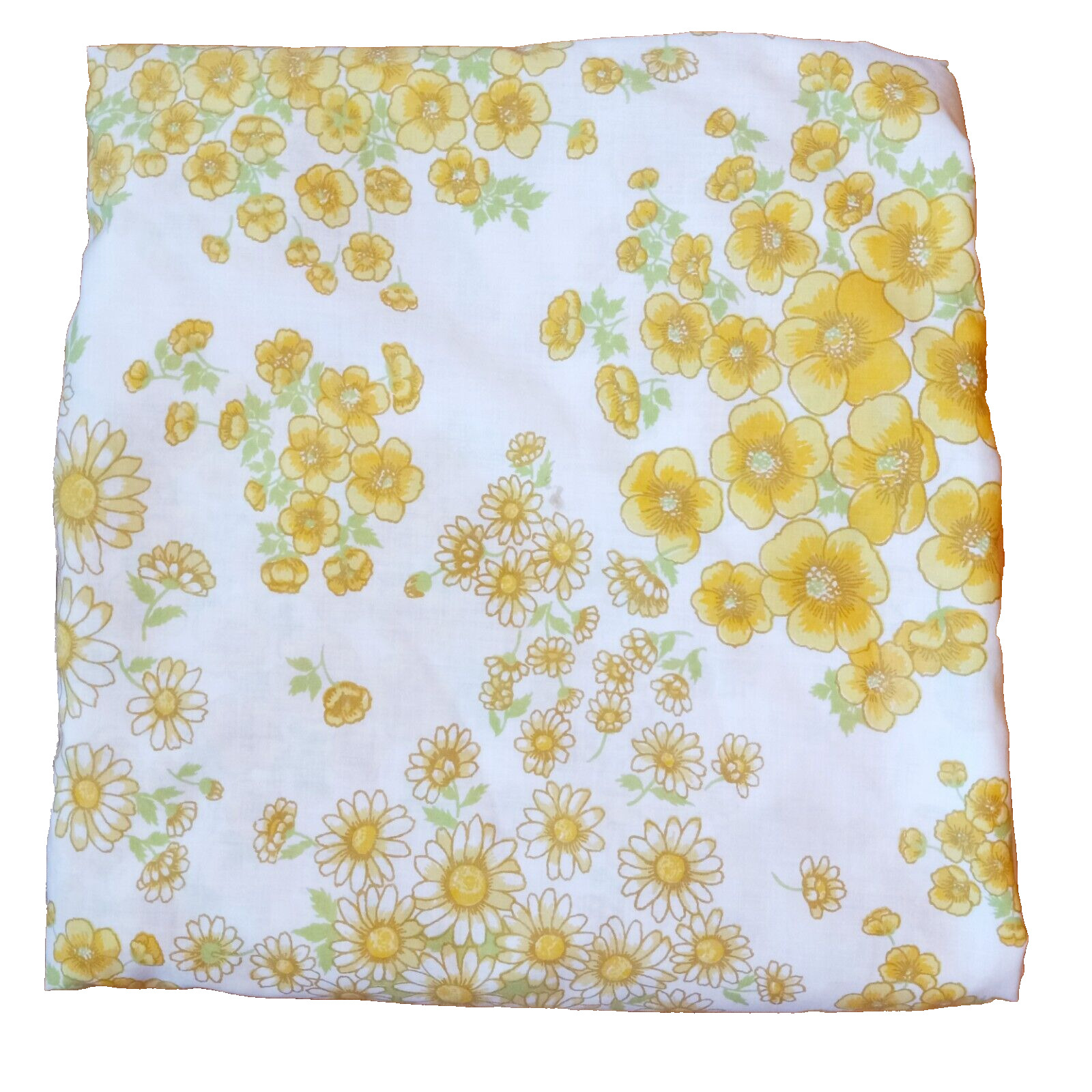 Vintage Flat King Size Sheet Yellow Floral GRANTS Fashions For The Home 108x115