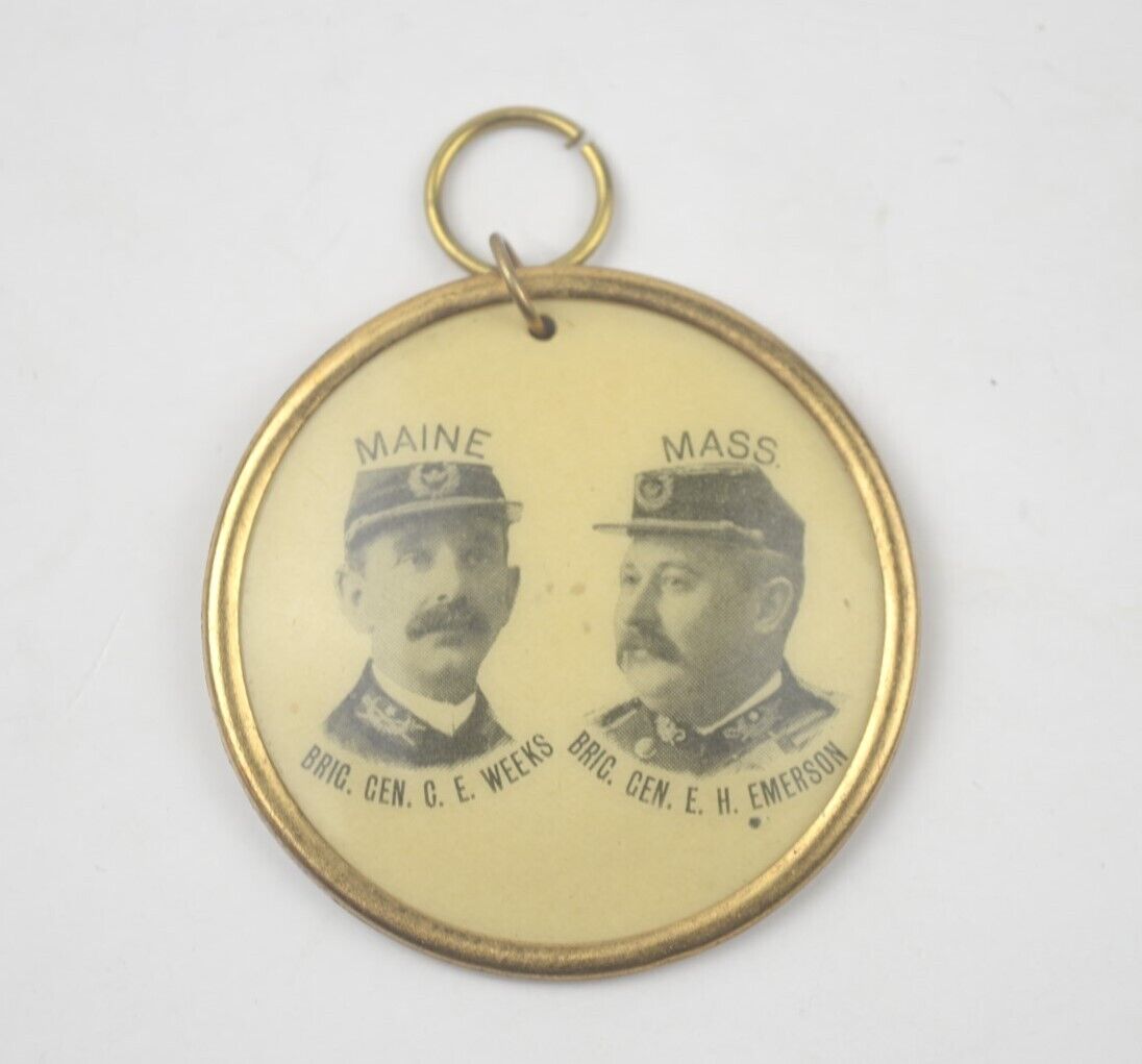 Antique Odd Fellows Photo Badge Maine / Mass Brig. Generals WH & Hoag IOOF