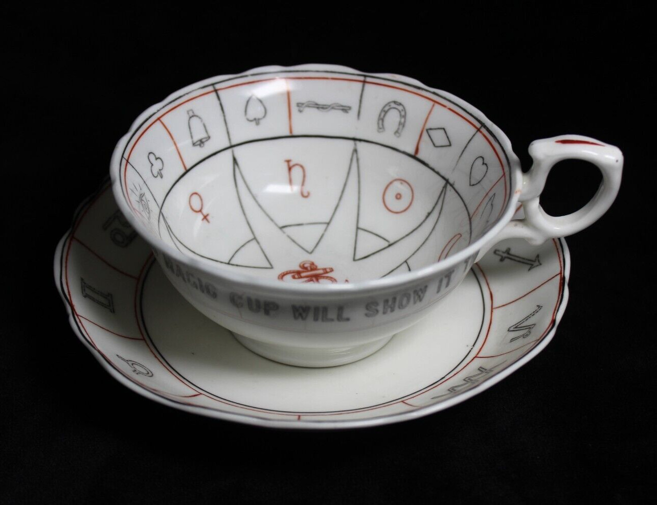 Original c1904 The NELROS Cup of Fortune & Saucer Set \