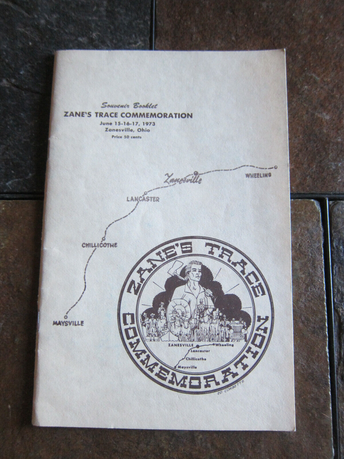 1973 ZANES TRACE COMMEMORATION ZANESVILLE OHIO SOUVENIR BOOKLET Muskingum County