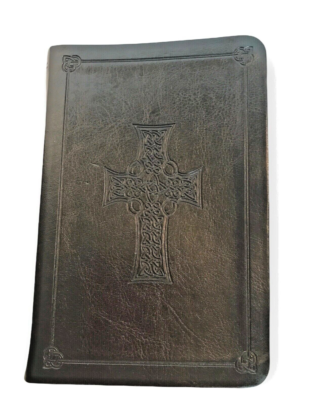 HOLY BIBLE Leather Bound Personal Size English Standard Version Black  4\