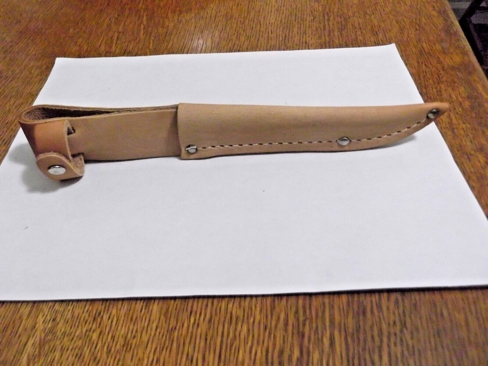 Vintage Leather Fixed Blade Knife Sheath Tan 6” Blade NEW Utica Western Cutco