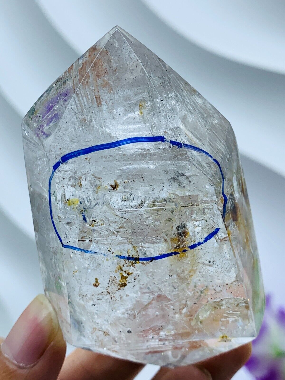 Best qualityHerkimer diamond Enhydro crystal+super big Moving water drople 203g