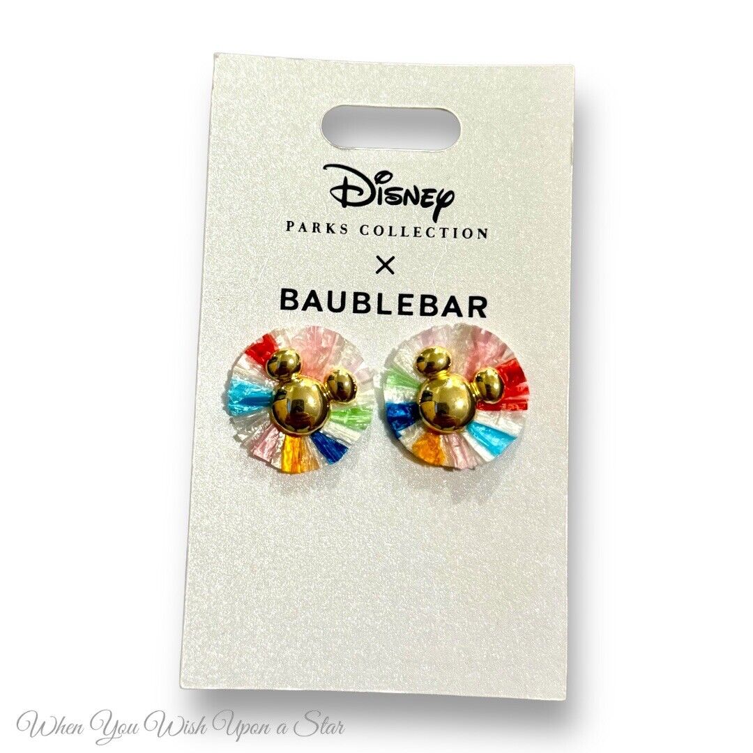 2021 Disney Parks Baublebar Mickey Mouse Metallic Balloon Dangle Earrings NEW