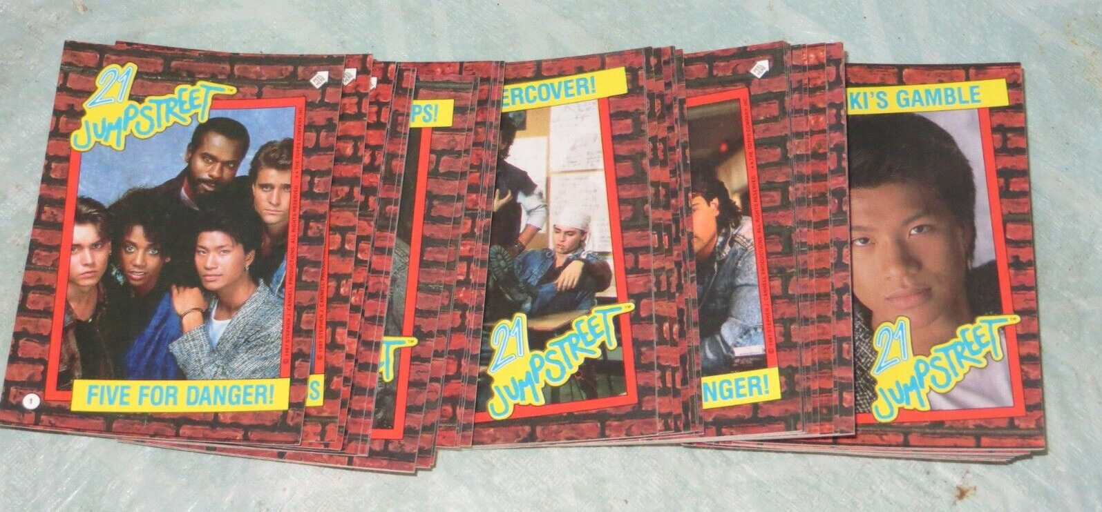 1987 Vintage 21 Jump Street TV Show 44 card sticker set