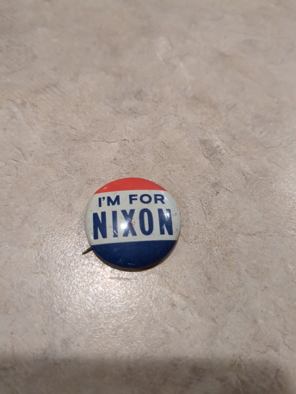 Vintage Pinback Button Im For Nixon Richard President Election Vote Red Blue