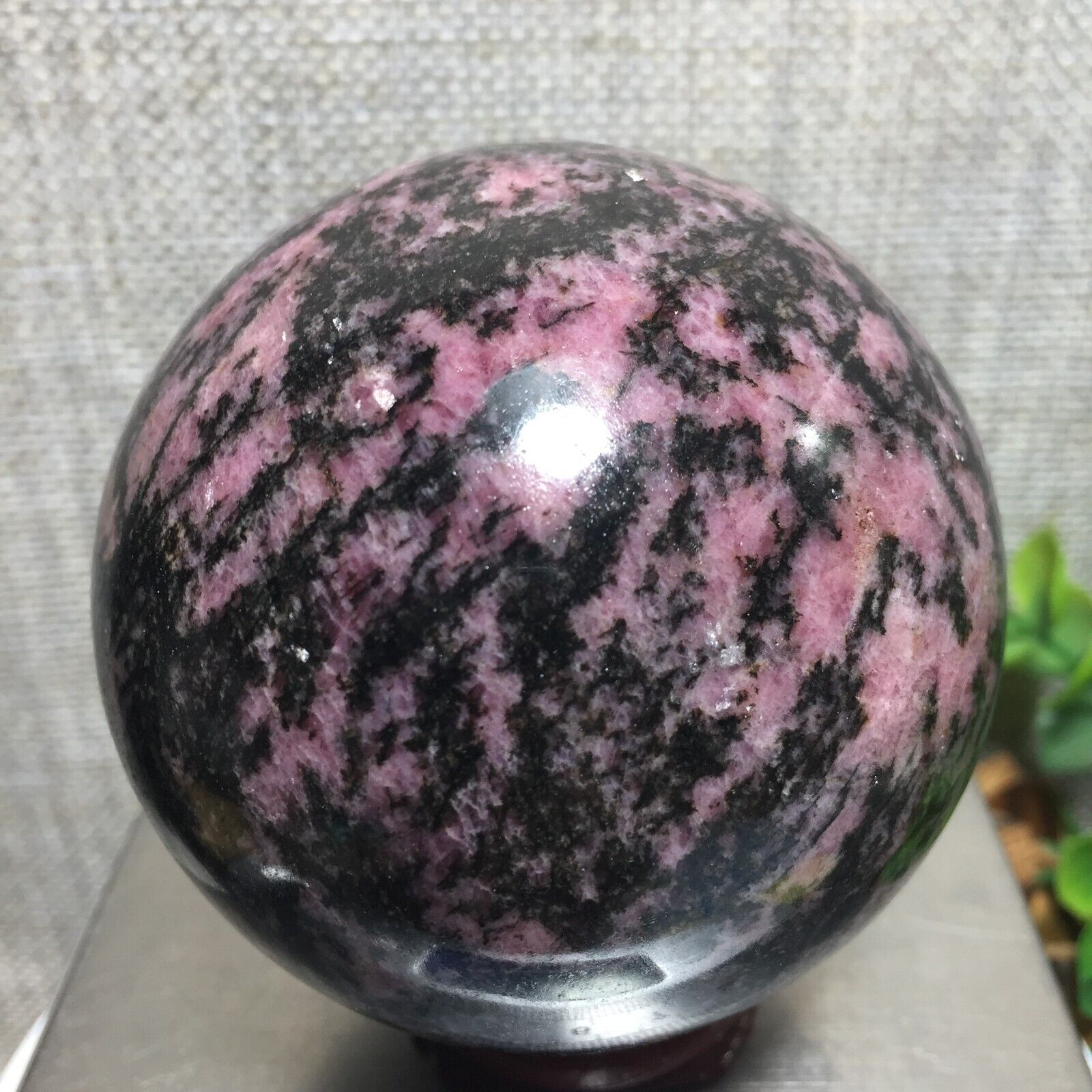715g Natural Quality Rhodonite Quartz Crystal Mineral Specimen Crystal Ball 59