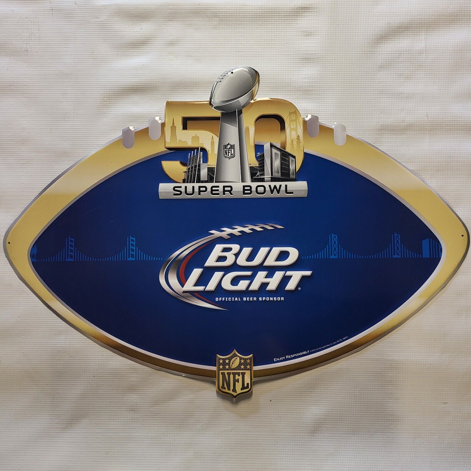 Tin Tacker Sign (Budlight Super Bowl 50)