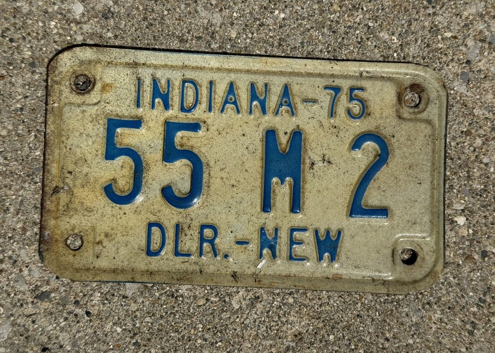 Vintage Dealer New Indiana Motorcycle License Plate 1975