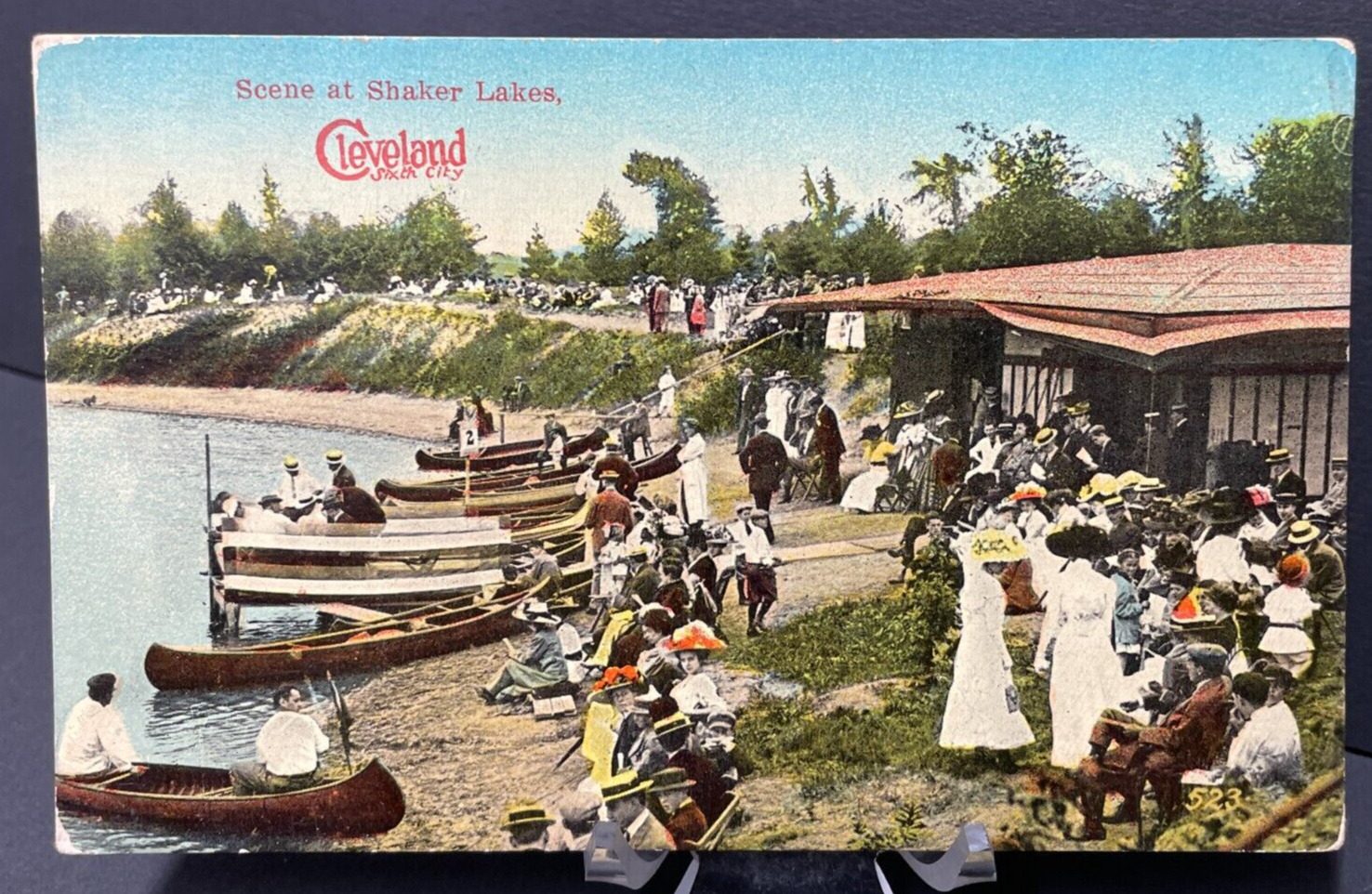 Postcard Ohio Cleveland Sixth City Scene at Shaker Lakes Canoe Unposted