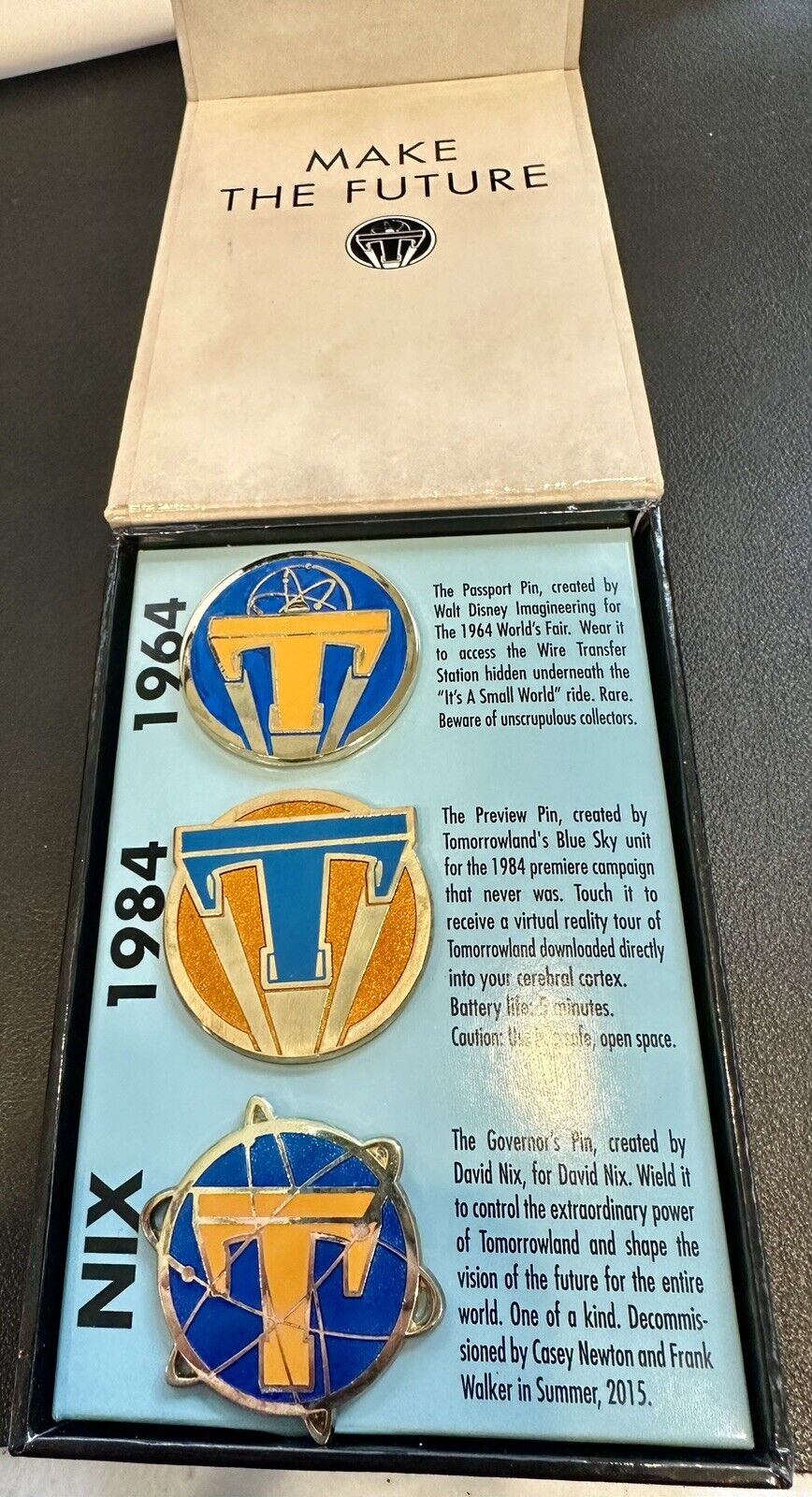 New 2015 Disney Tomorrowland Logo Set Pin LE 200 Rare Pins Nix 1984 1964 Movie