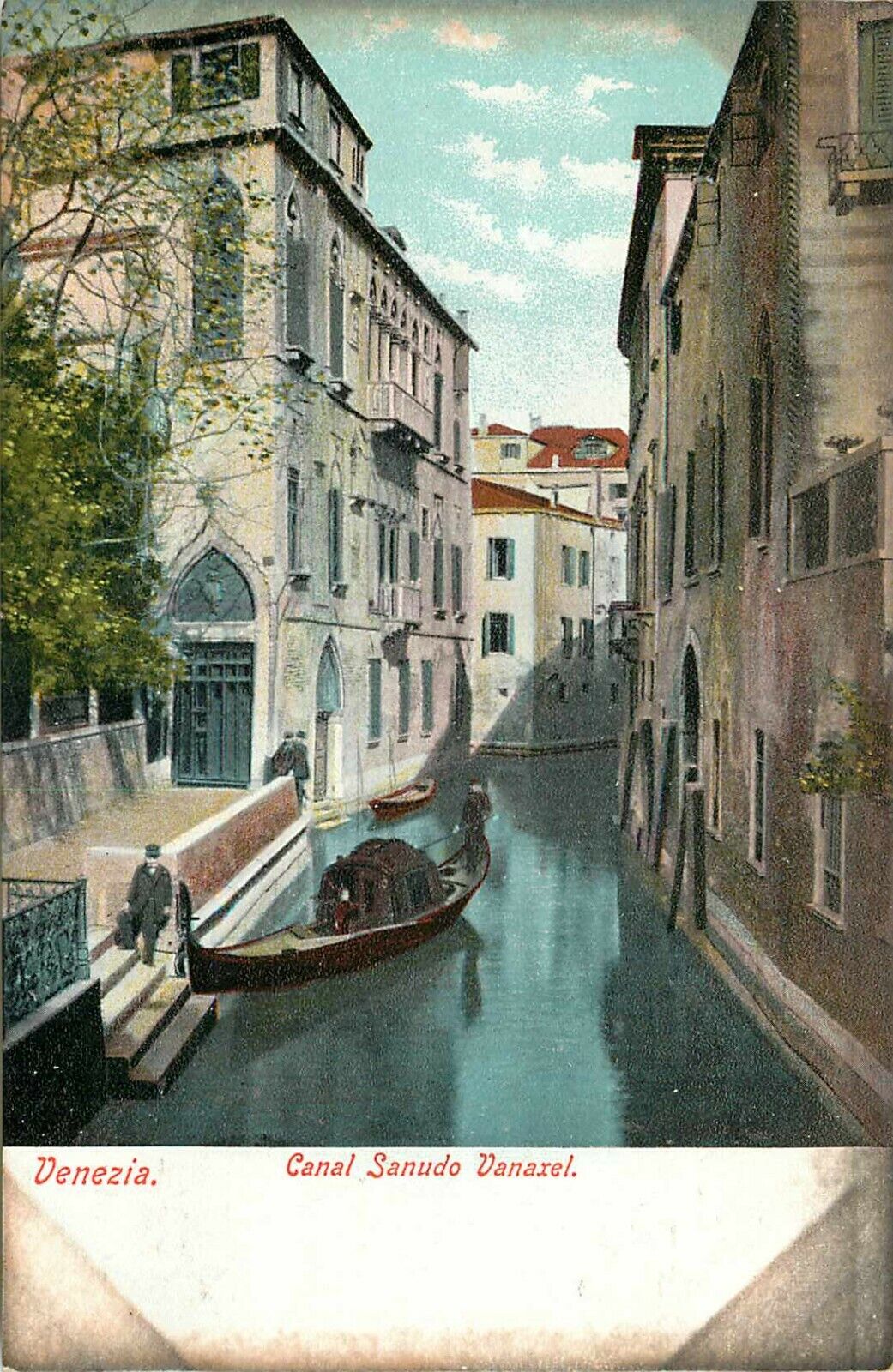 Postcard Italy Undivided C. 1906 Canal Sanudo River Van Axel Palazzo