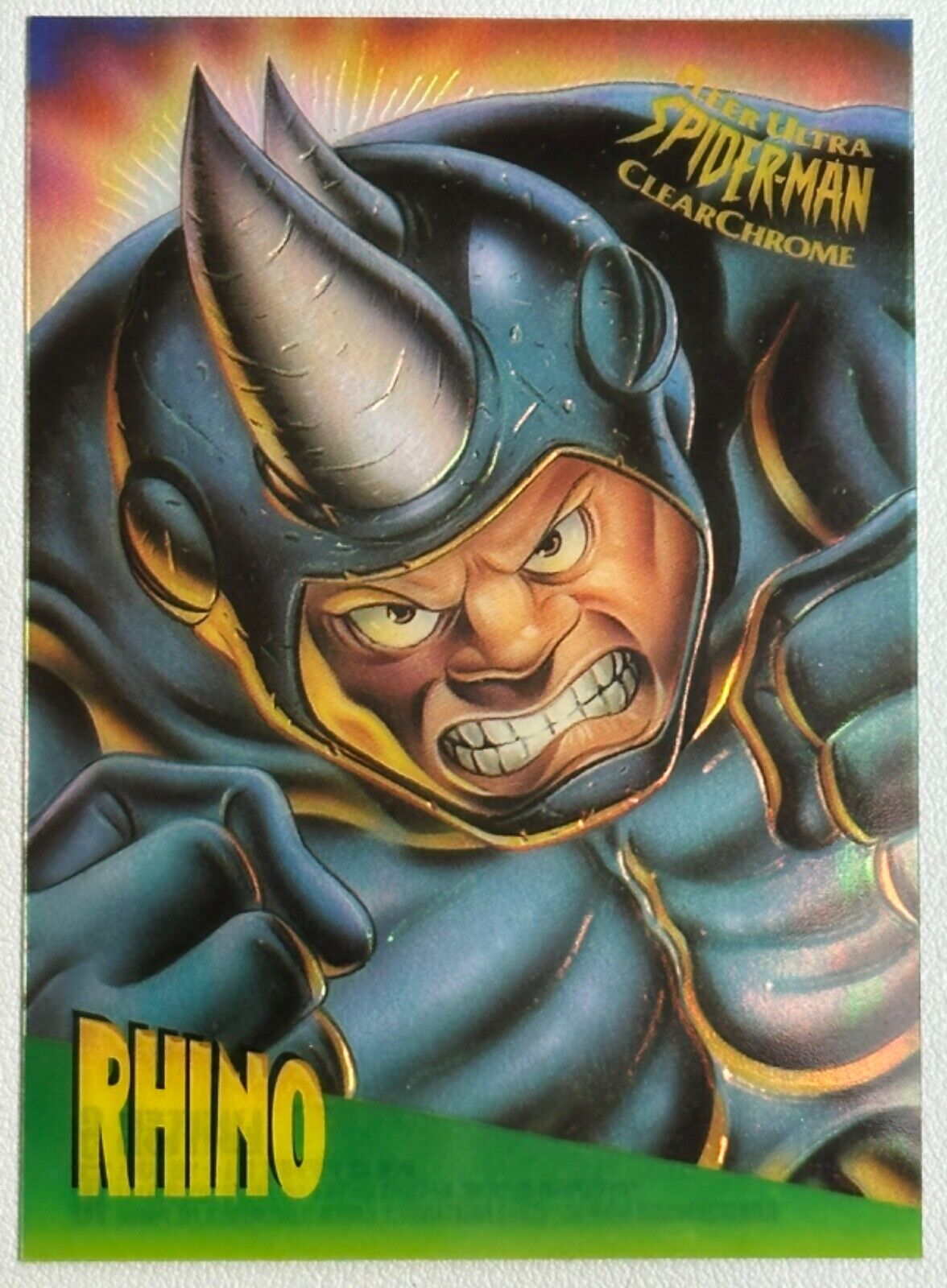 1995 Fleer Ultra Spider-Man Marvel Clear Chrome Rhino #6 Chase Insert 