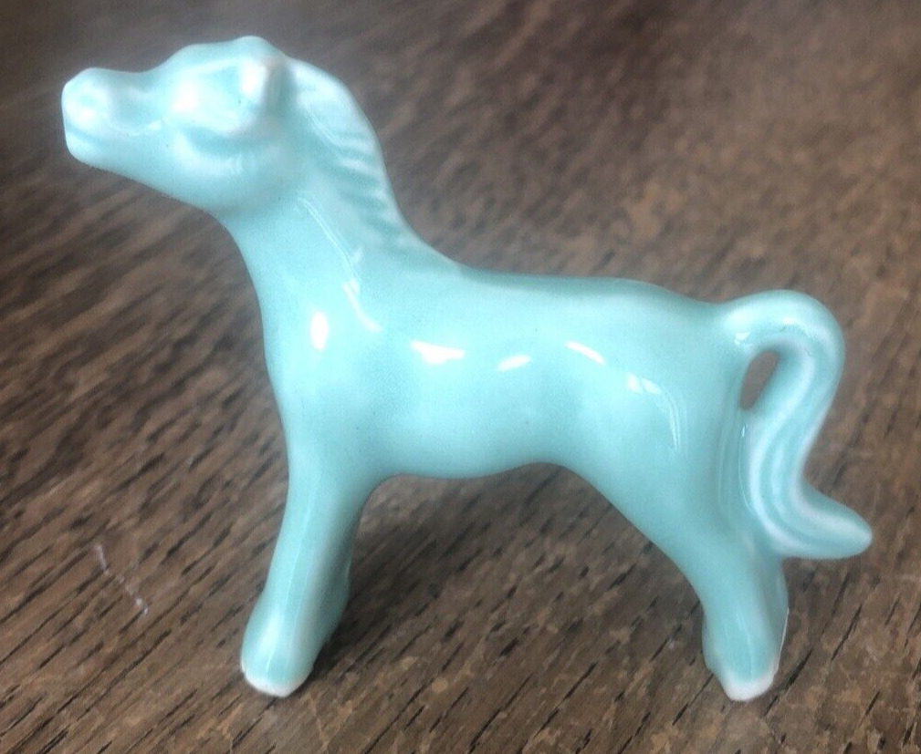 Adorable Vintage Shawnee Miniature Horse - Aqua