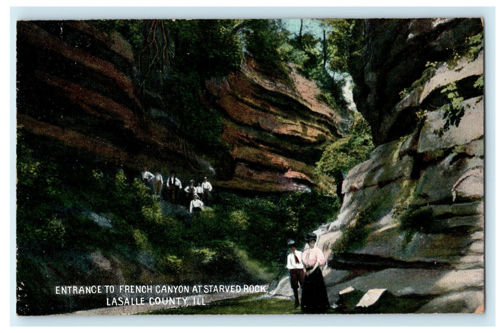 Entrance French Canyon - Starved Rock LaSaIle Illinois c1910 Antique Postcard